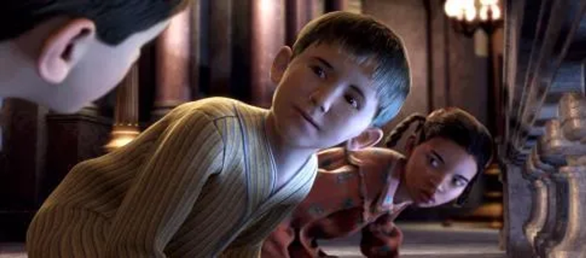 Tom Hanks, Nona Gaye, Daryl Sabara, Peter Scolari, Hayden McFarland, Chantel Valdivieso, and Jimmy Bennett in The Polar Express (2004)