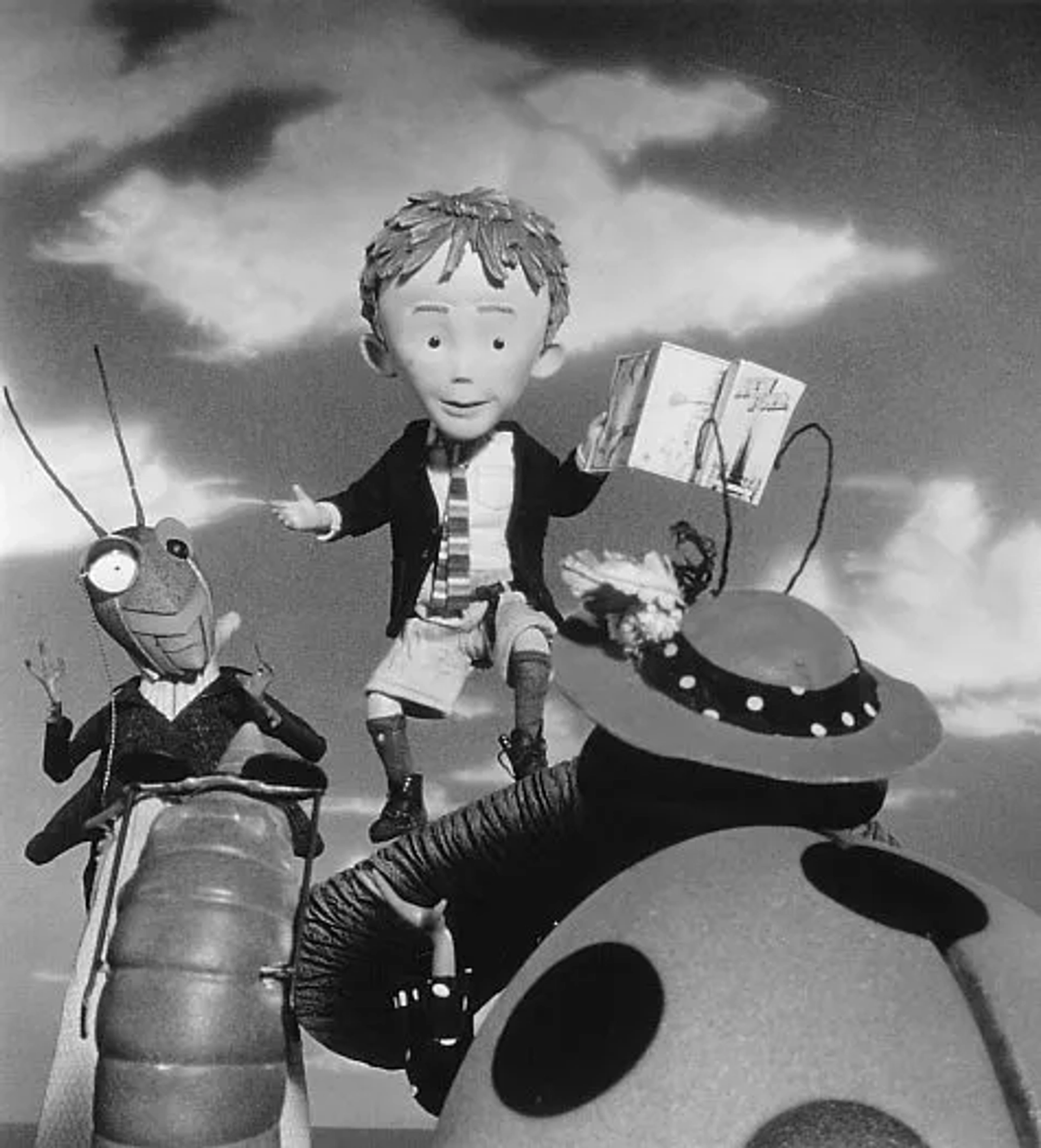 Simon Callow, Jane Leeves, and Paul Terry in James and the Giant Peach (1996)