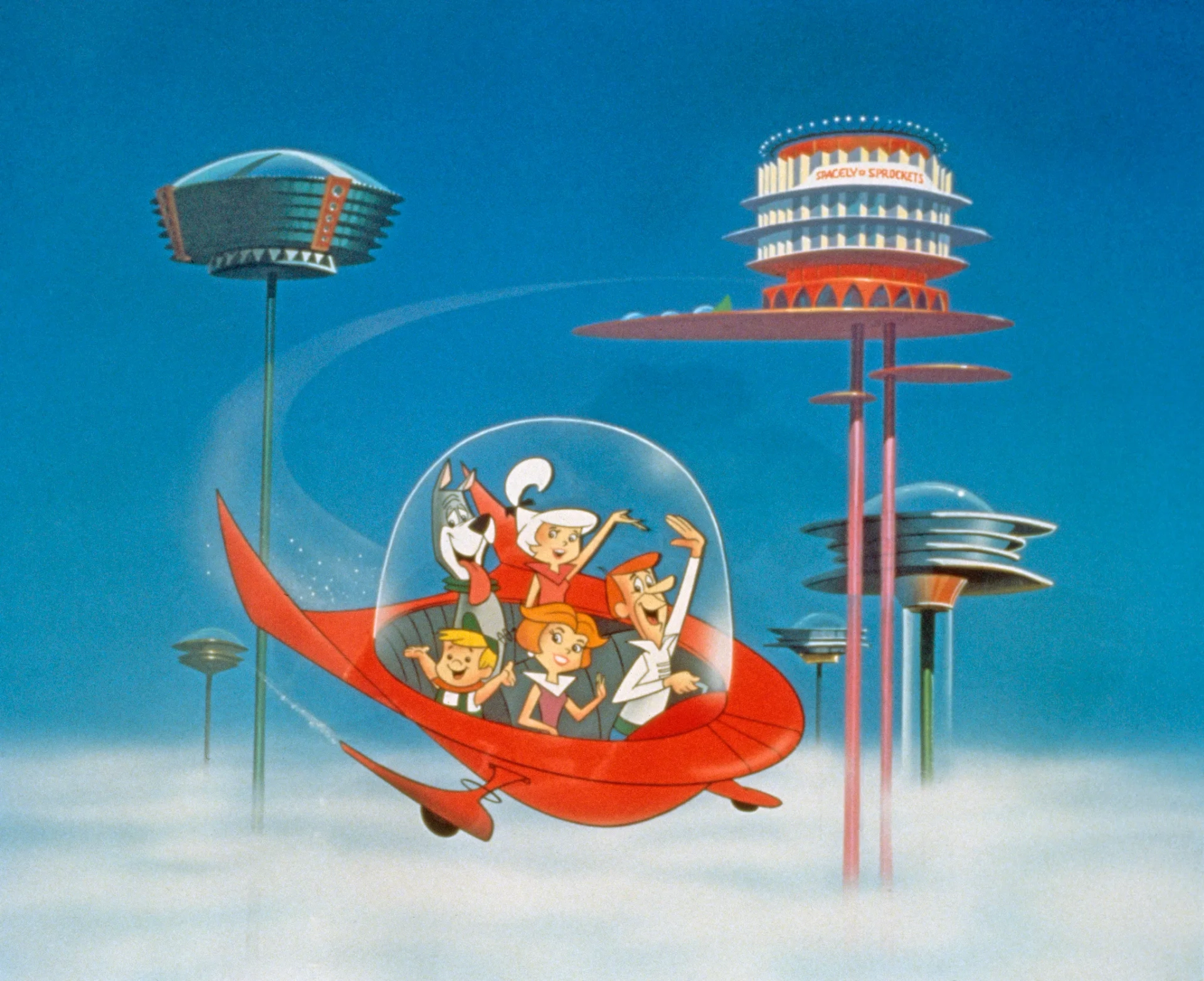 Daws Butler, Don Messick, George O'Hanlon, Penny Singleton, and Janet Waldo in The Jetsons (1962)