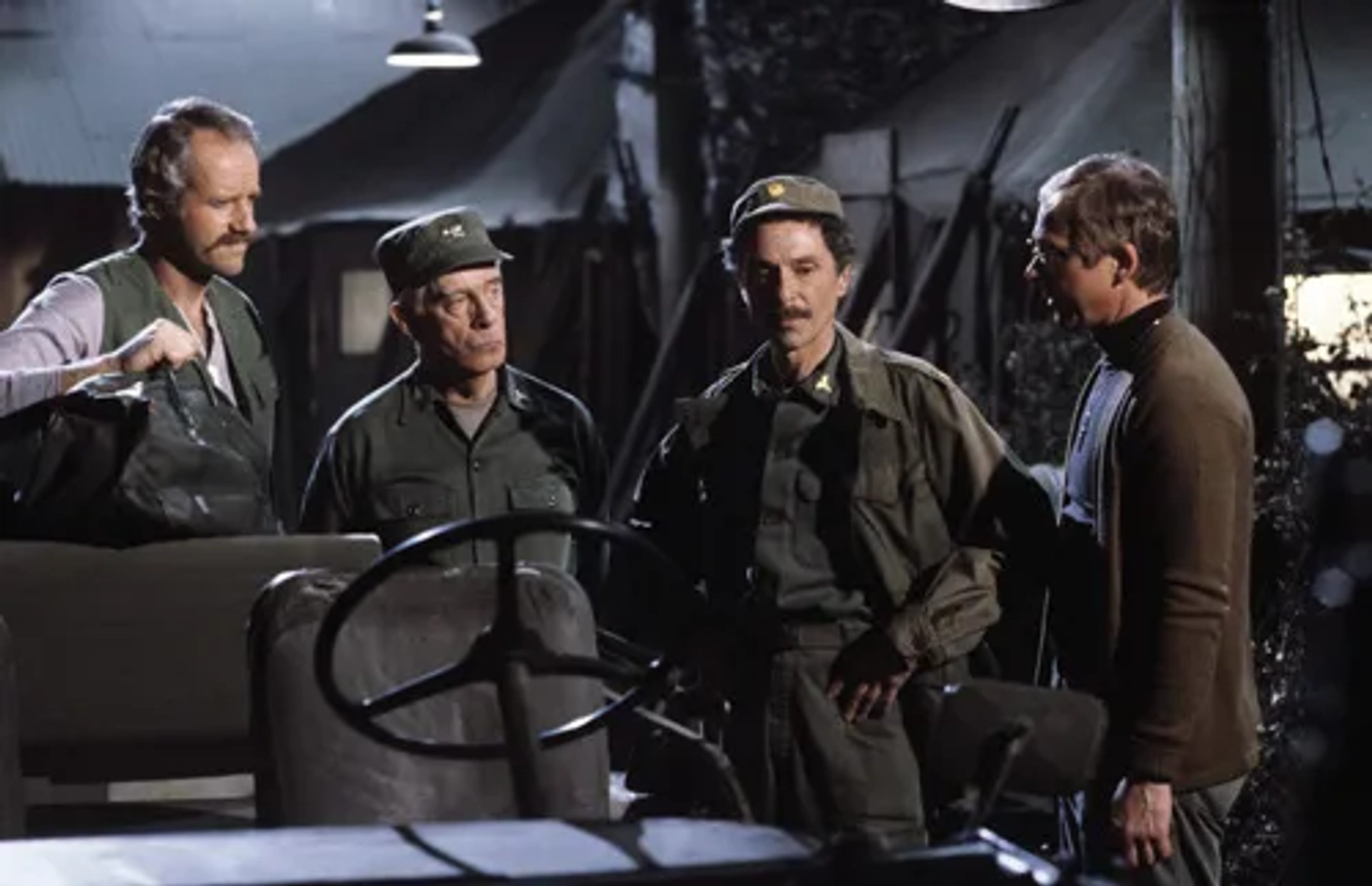 Allan Arbus, William Christopher, Mike Farrell, and Harry Morgan in M*A*S*H (1972)