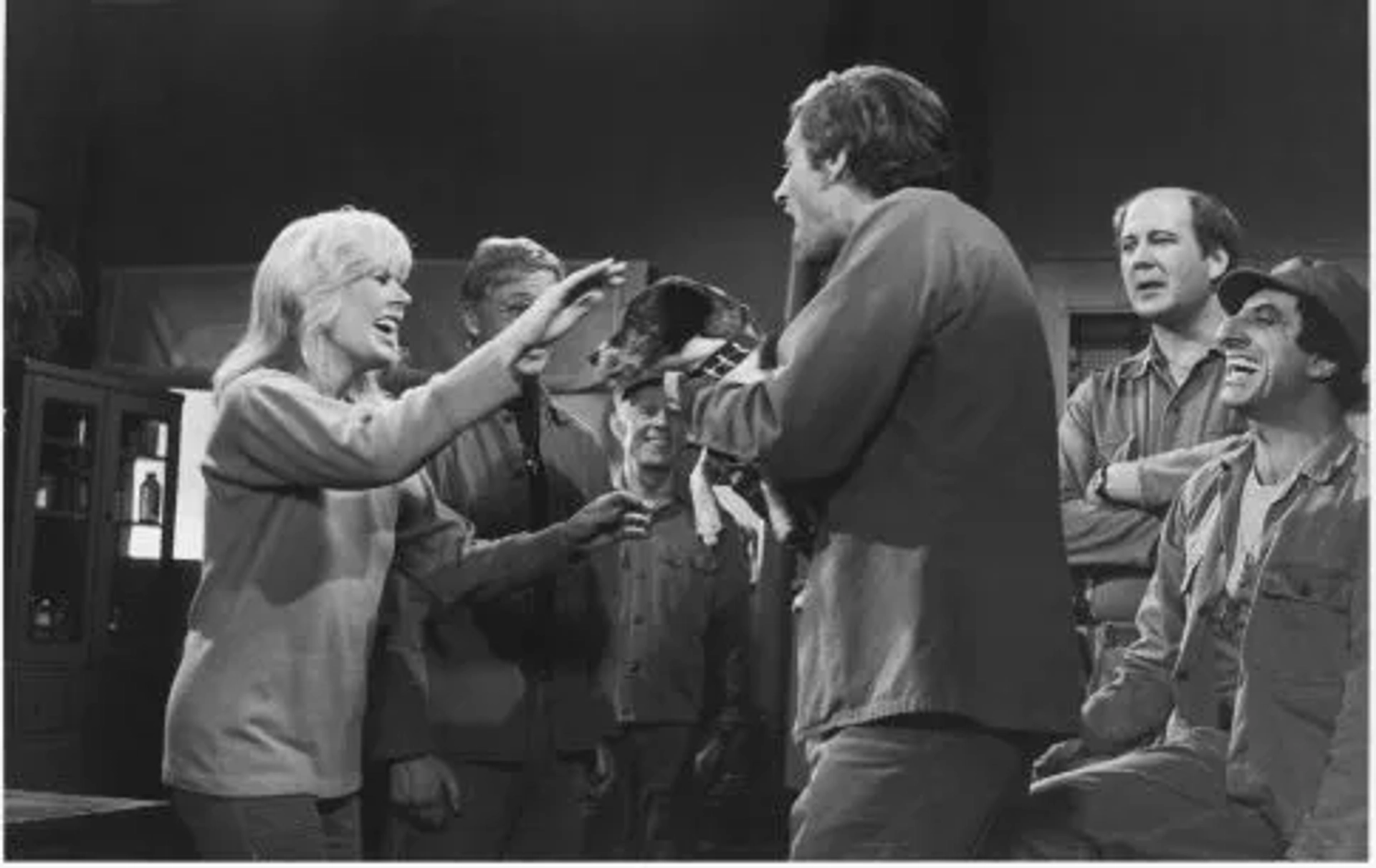 Alan Alda, David Ogden Stiers, William Christopher, Jamie Farr, Harry Morgan, and Loretta Swit in M*A*S*H (1972)