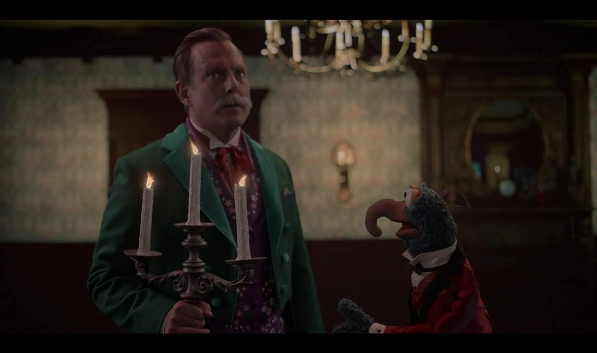 Will Arnett and Dave Goelz in Muppets Haunted Mansion (2021)