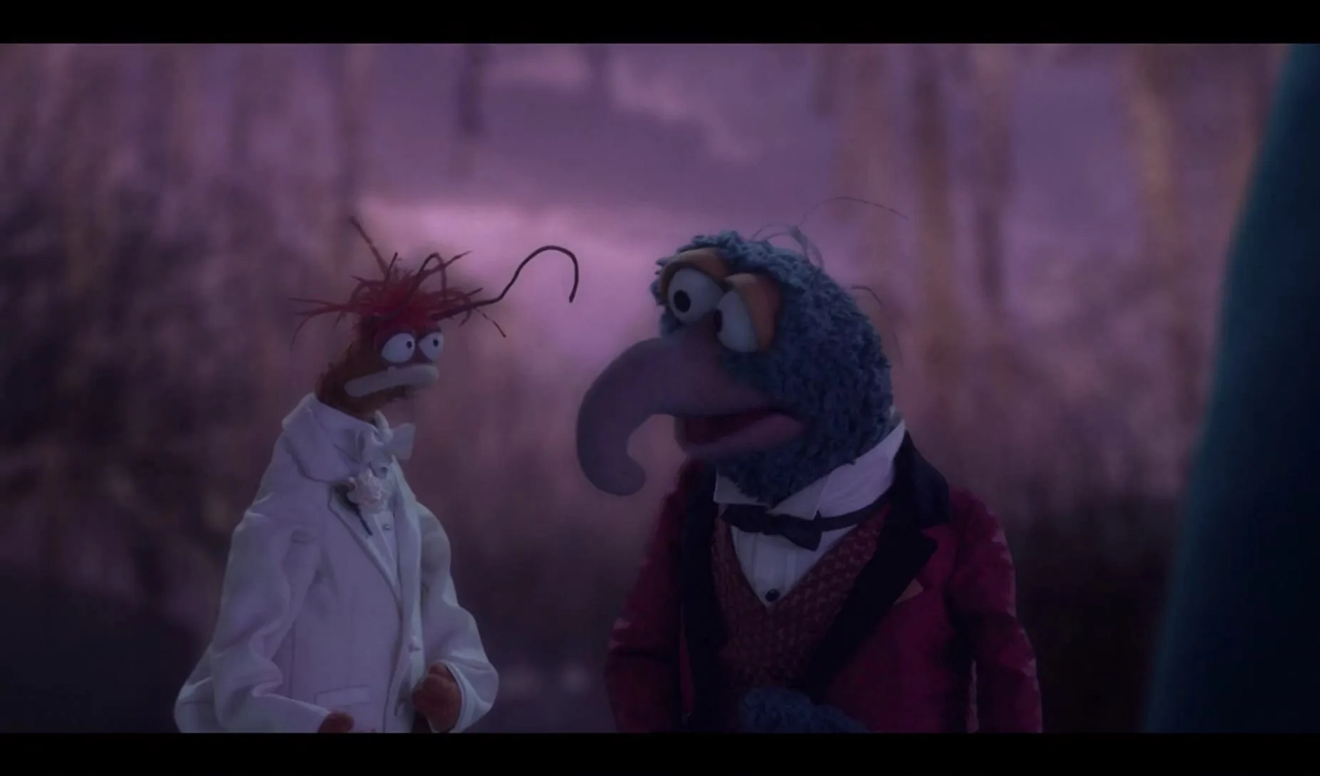 Will Arnett, Bill Barretta, and Dave Goelz in Muppets Haunted Mansion (2021)