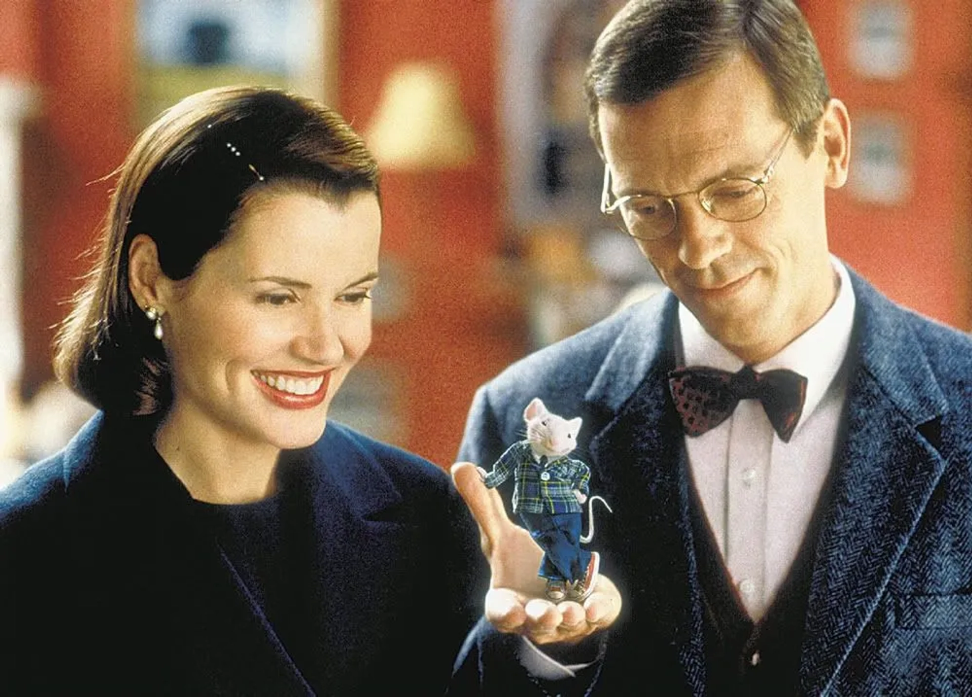 Geena Davis, Michael J. Fox, and Hugh Laurie in Stuart Little (1999)