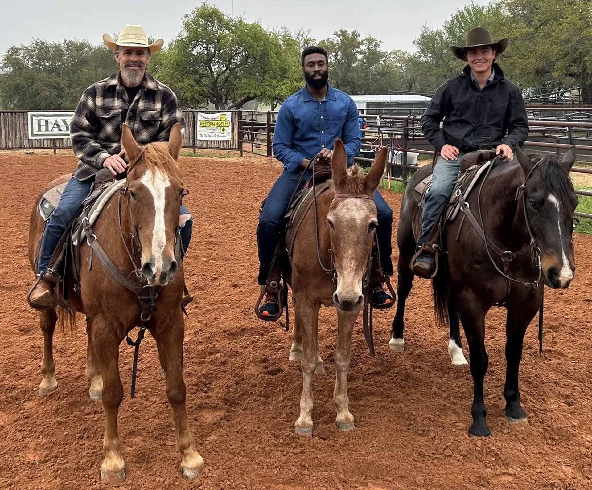 Cowboy Camp for BASS REEVES (l-r) Earl Browning, Tosin Morohunfola and Dakota Ogden