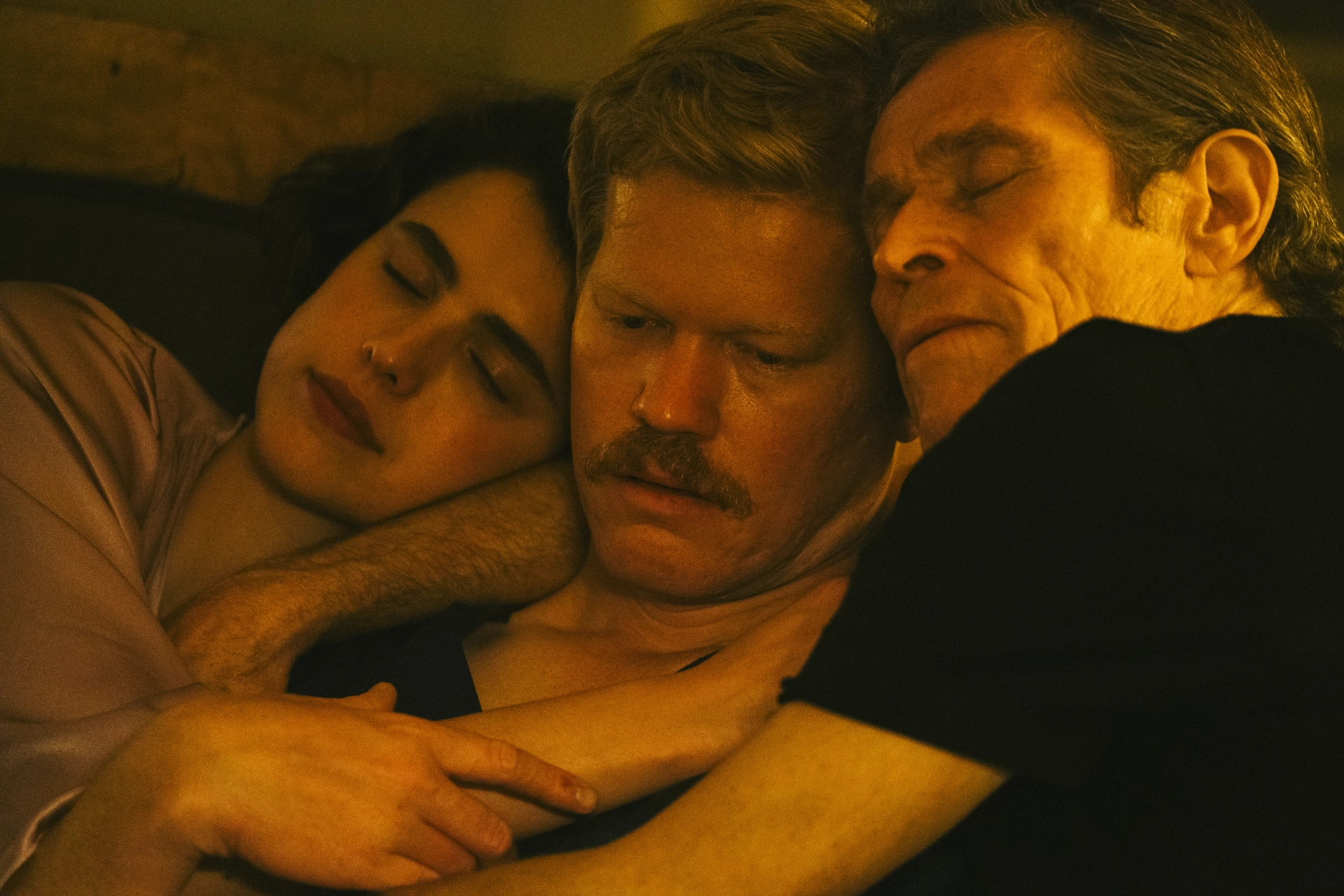 Willem Dafoe, Jesse Plemons, and Margaret Qualley in Kinds of Kindness (2024)