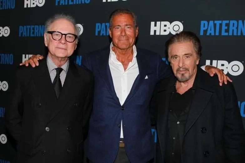 Al Pacino and Barry Levinson at an event for Paterno (2018)