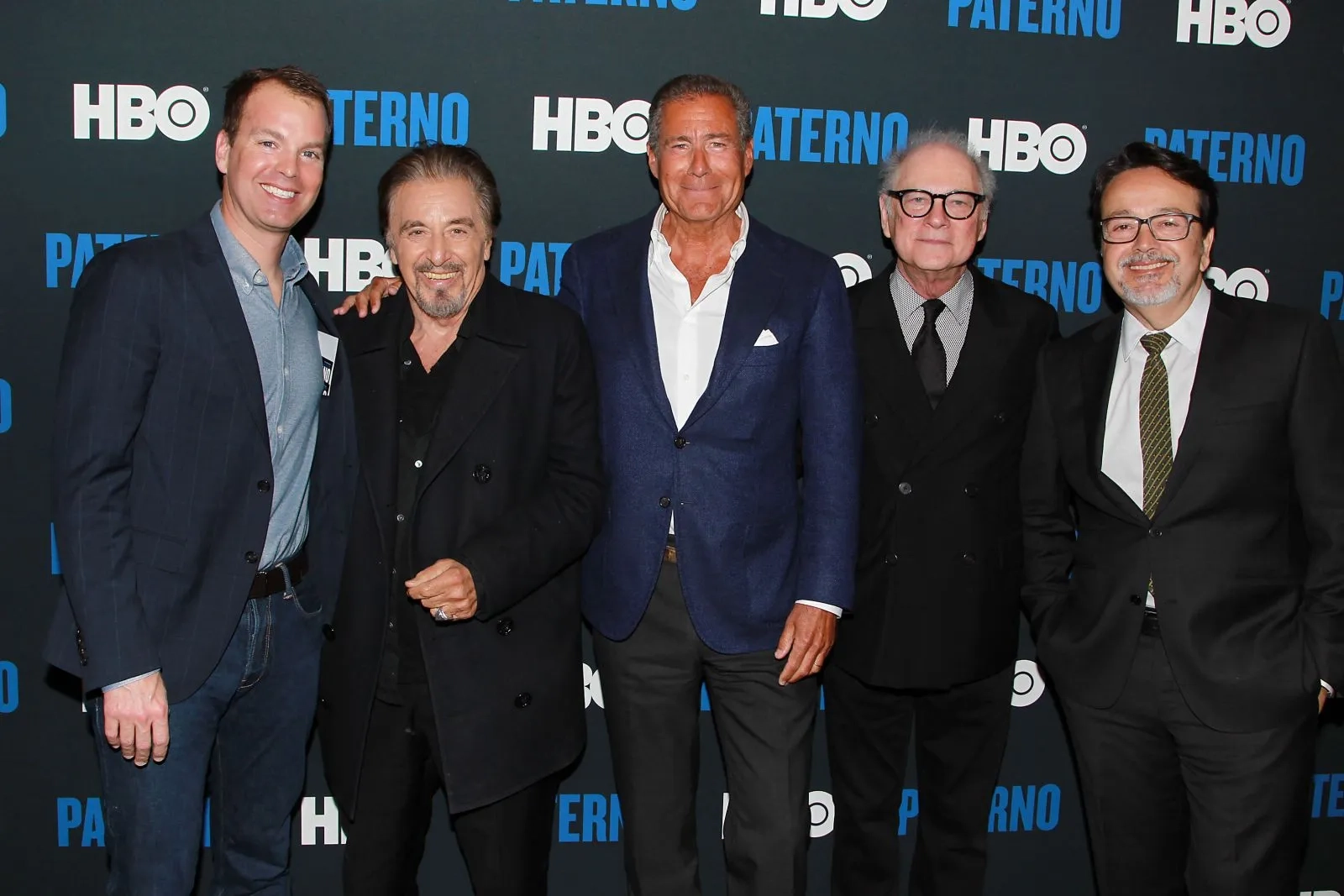 Al Pacino and Barry Levinson at an event for Paterno (2018)