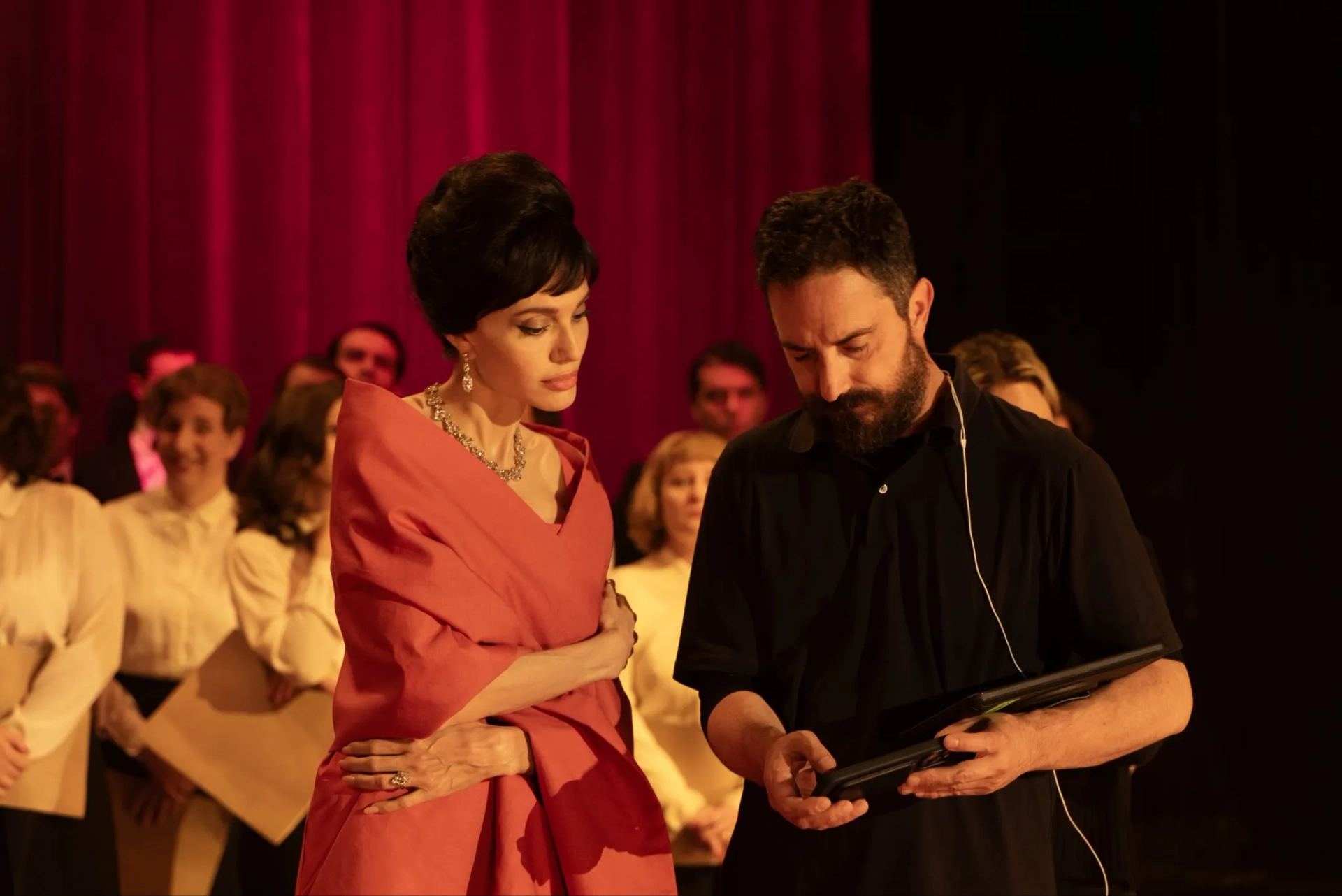 Angelina Jolie and Pablo Larraín in Maria (2024)