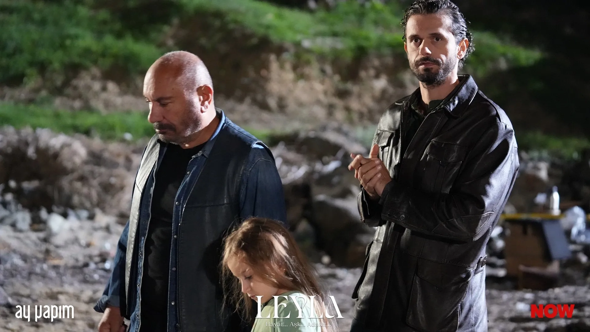 Mustafa Avkiran, Melisa Duru Ünal, and Yigit Kirazci in Leyla: Life Love Justice (2024)