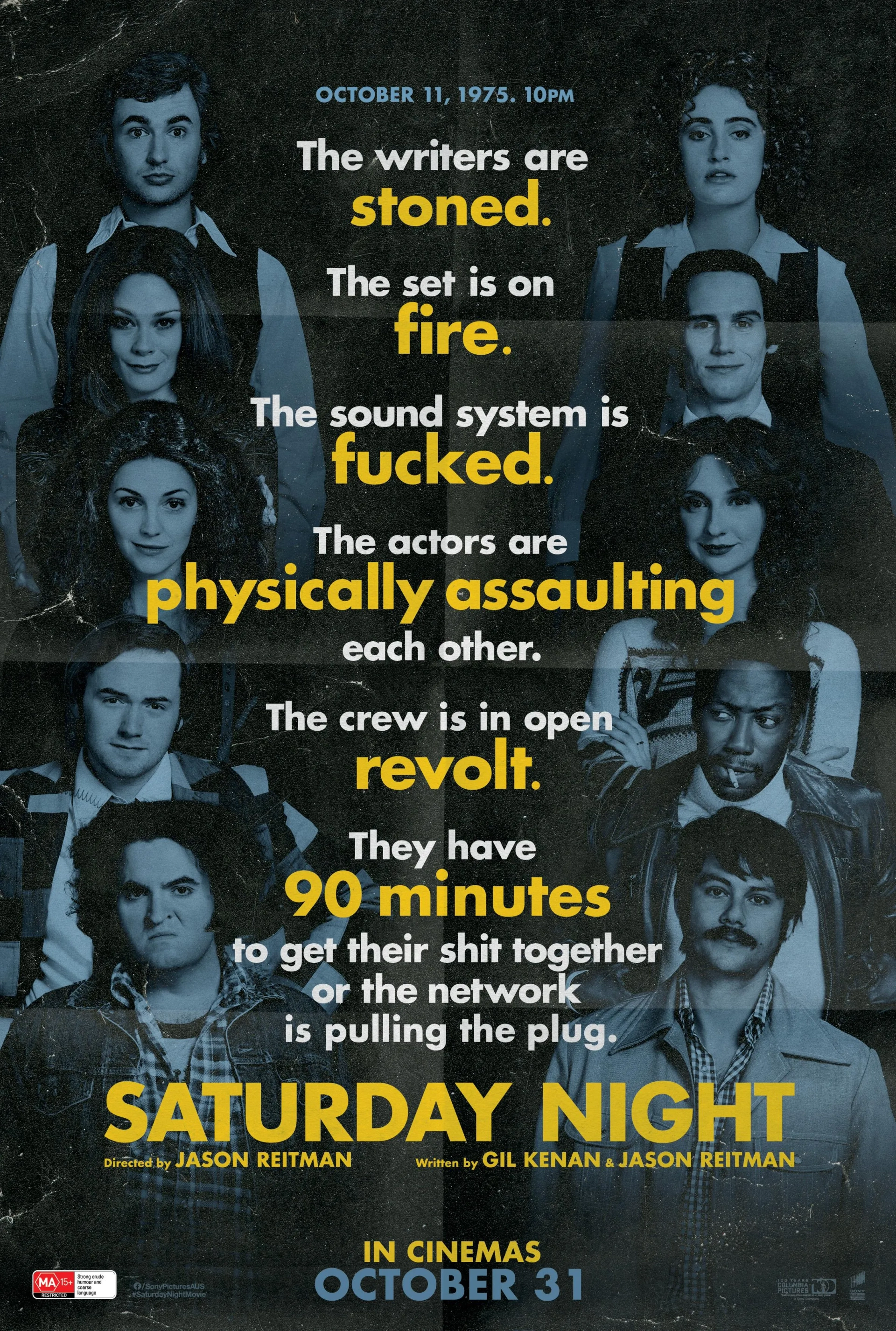 Emily Fairn, Lamorne Morris, Kim Matula, Dylan O'Brien, Ella Hunt, Matt Wood, Gabriel LaBelle, Cory Michael Smith, and Rachel Sennott in Saturday Night (2024)