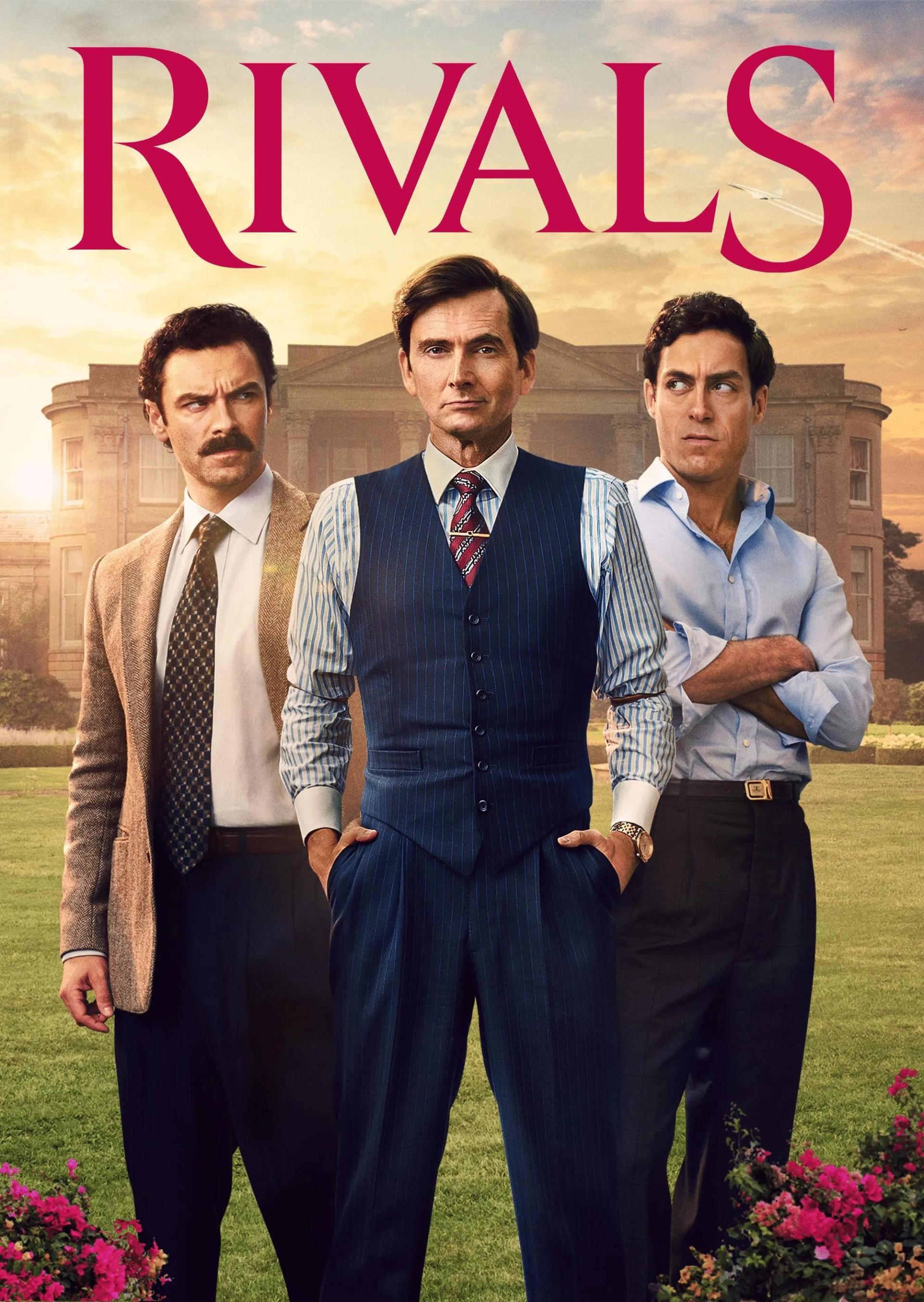 David Tennant, Alex Hassell, and Aidan Turner in Rivals (2024)