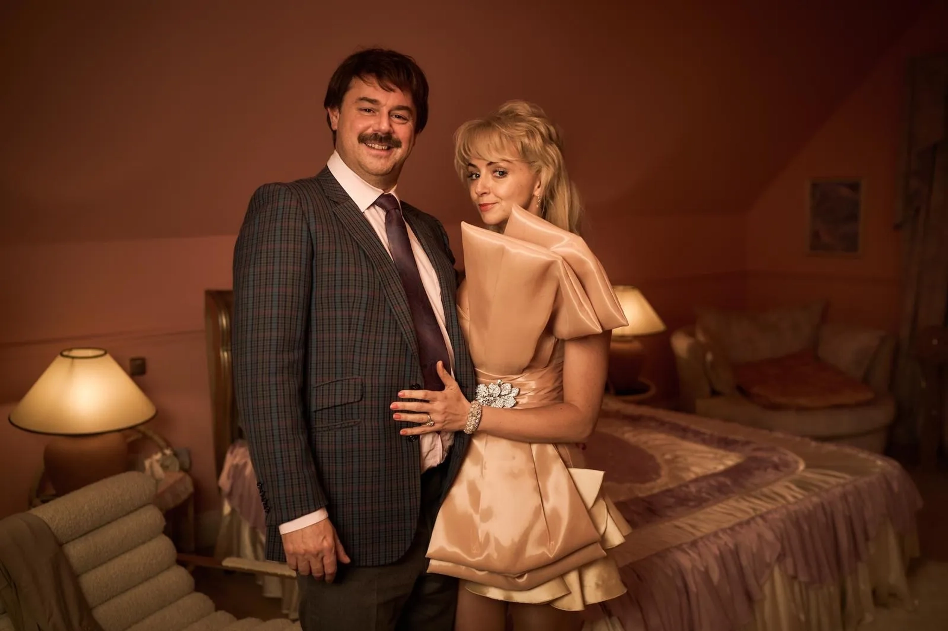 Danny Dyer and Lisa McGrillis in Rivals (2024)