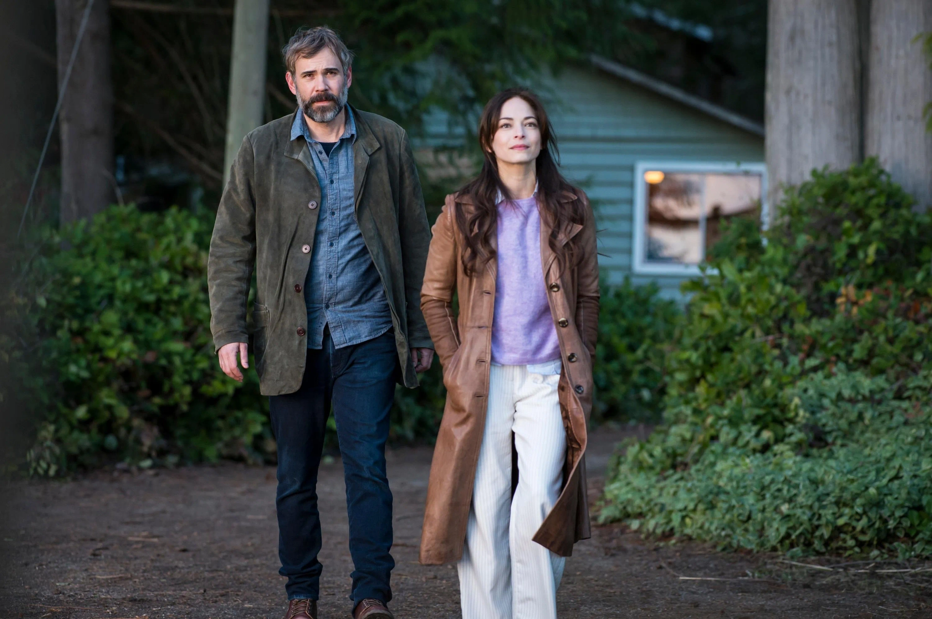 Kristin Kreuk and Rossif Sutherland in Murder in a Small Town (2024)