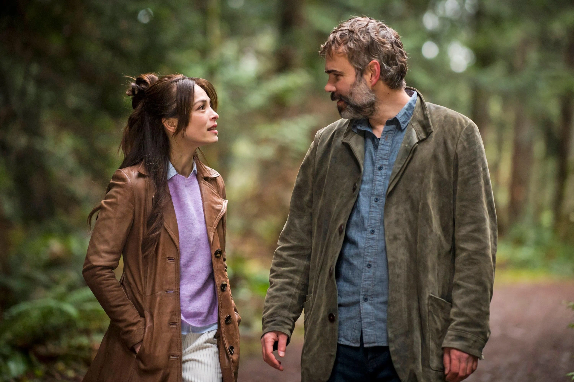 Kristin Kreuk and Rossif Sutherland in Murder in a Small Town (2024)