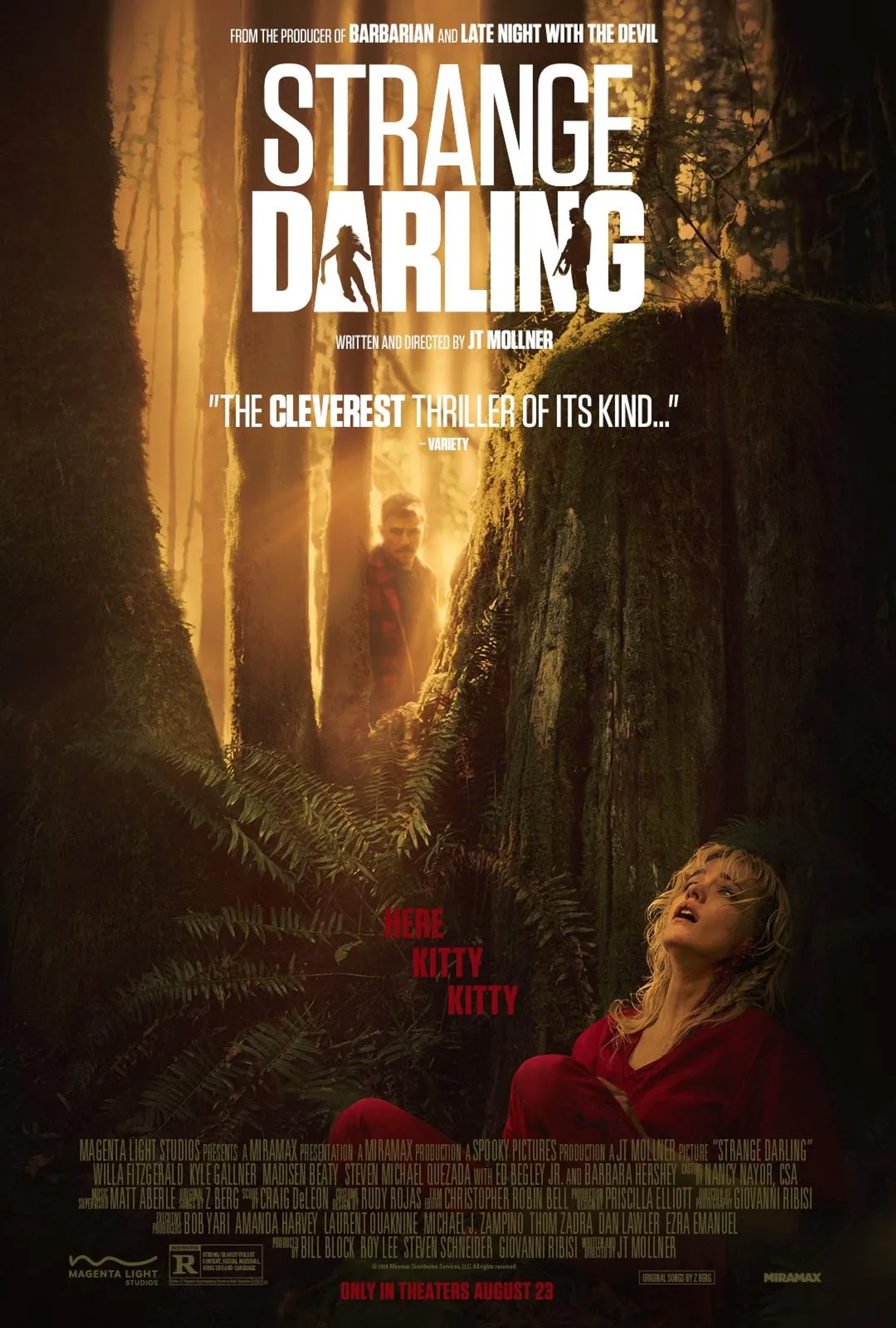 Kyle Gallner and Willa Fitzgerald in Strange Darling (2023)