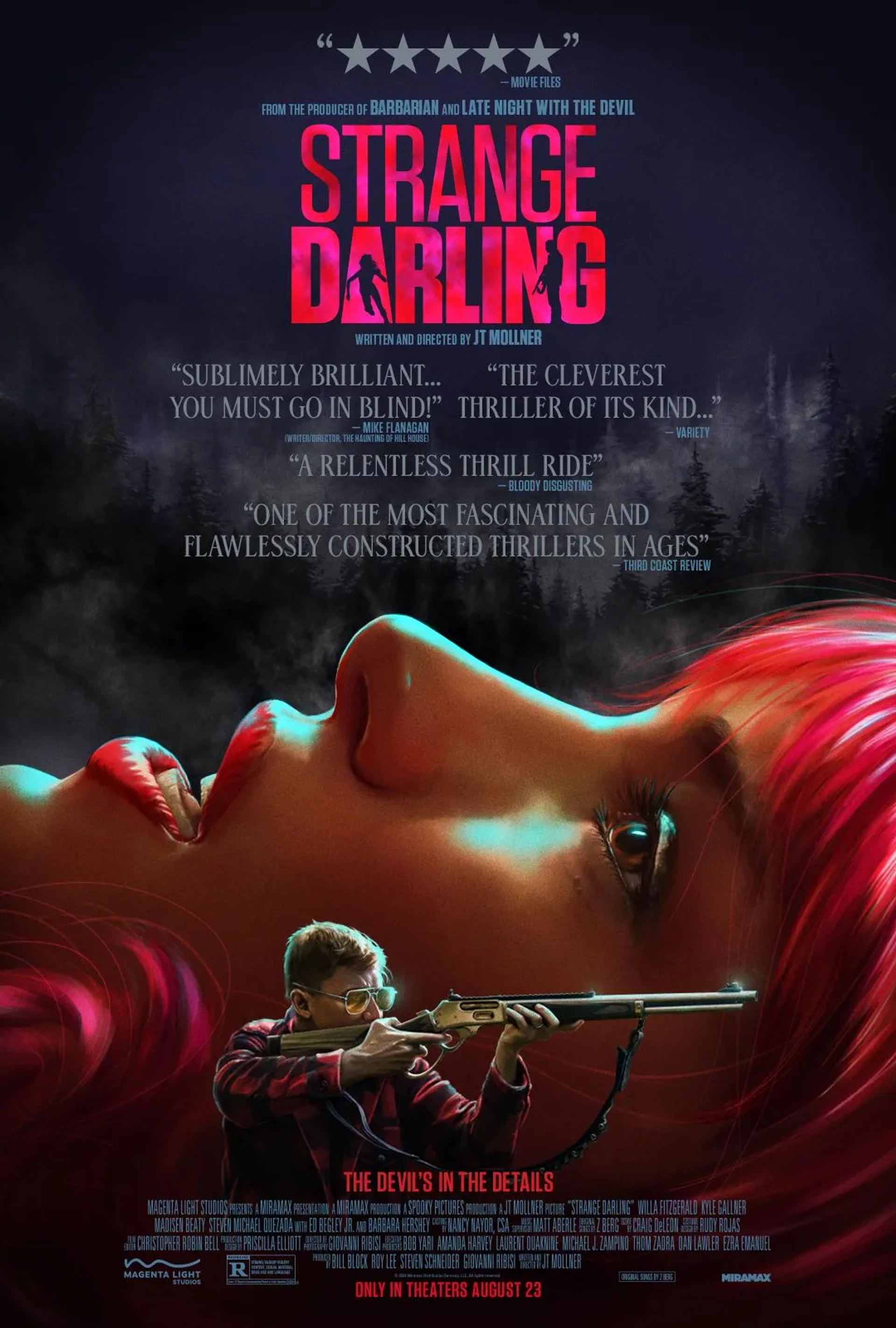 Kyle Gallner and Willa Fitzgerald in Strange Darling (2023)