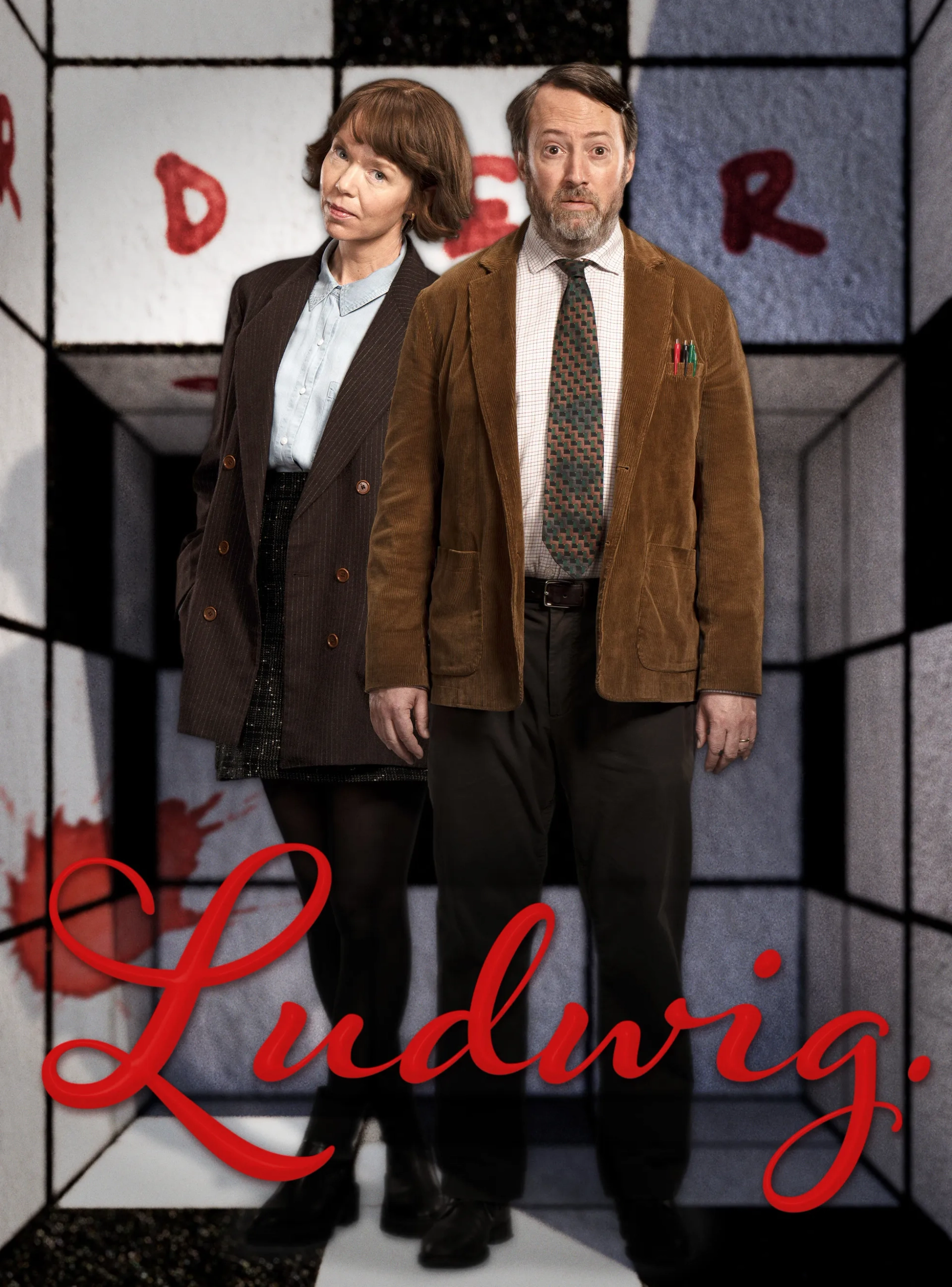 David Mitchell and Anna Maxwell Martin in Ludwig (2024)