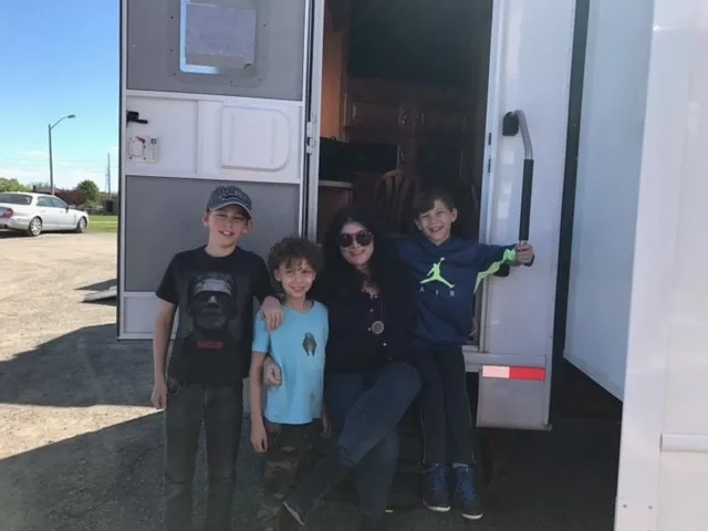 The boys with the best On Set Teacher ever .. Andrea Eisen - Flint