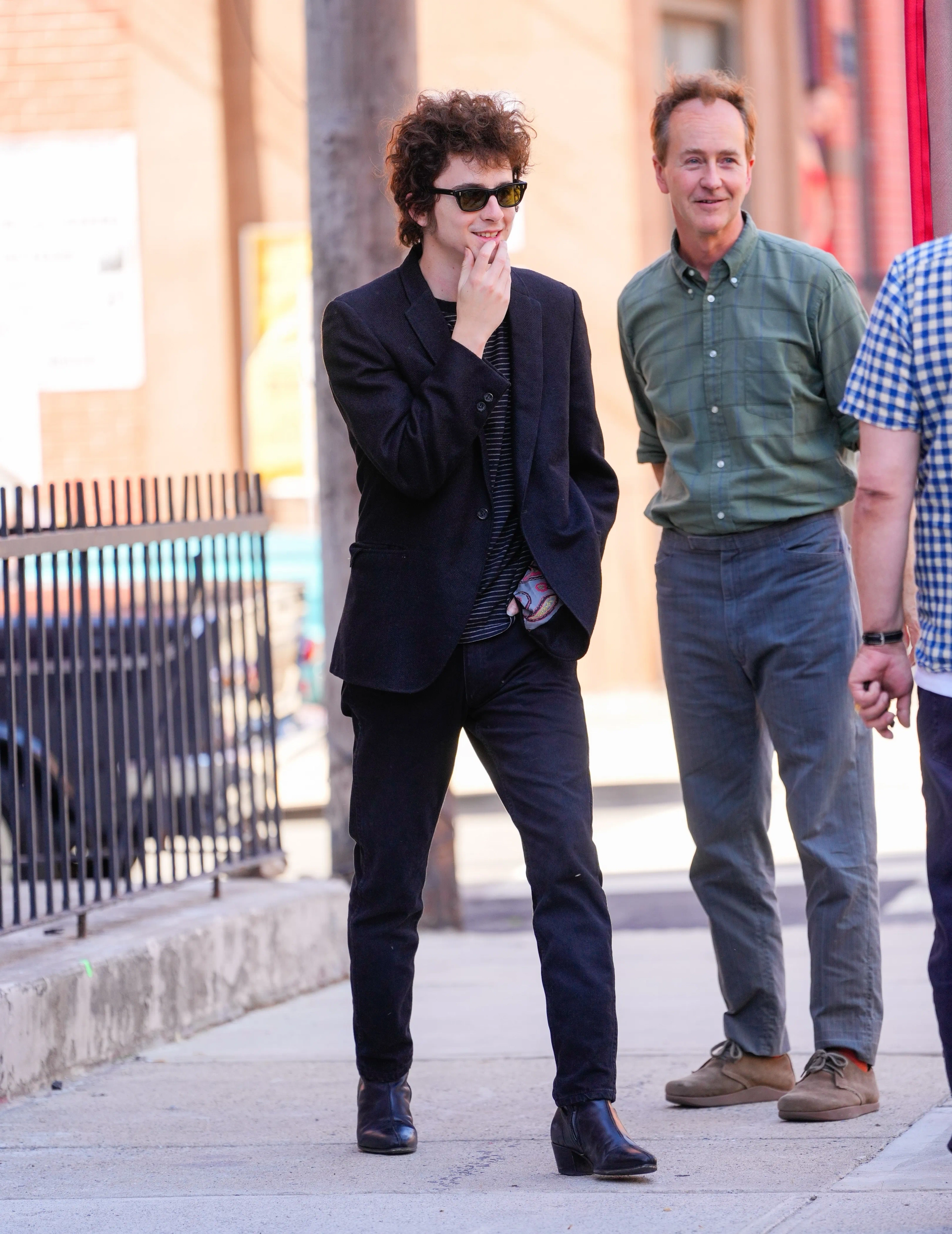 Edward Norton and Timothée Chalamet in A Complete Unknown (2024)