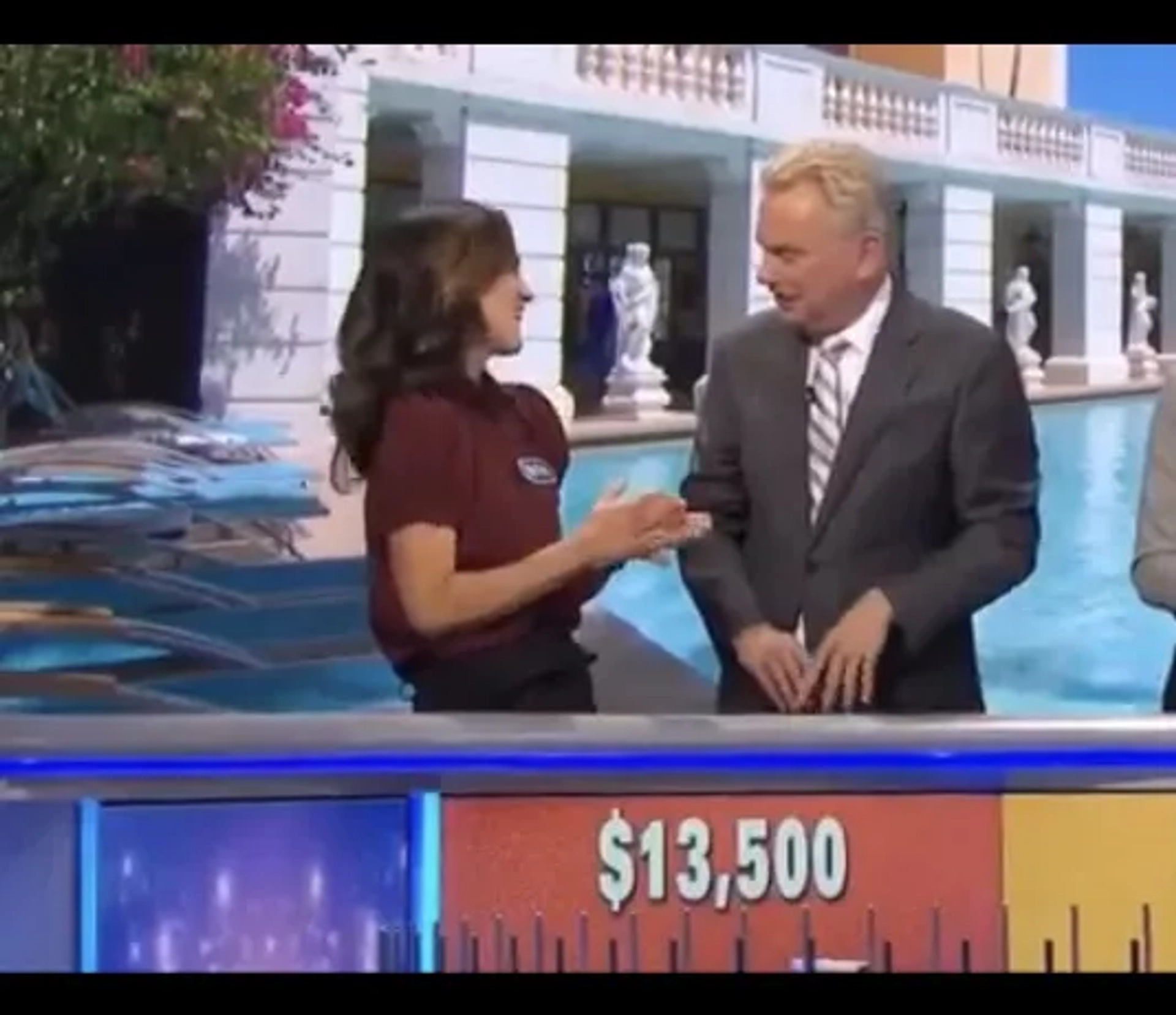 Pat Sajak and Martha Christianson in Wheel of Fortune (1983)