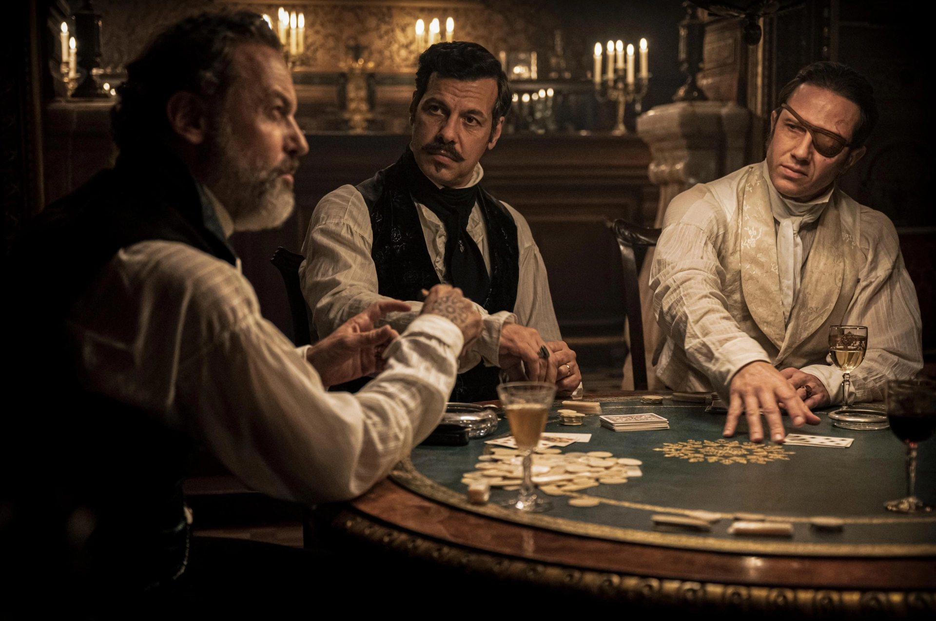 Laurent Lafitte, Patrick Mille, and Bastien Bouillon in The Count of Monte-Cristo (2024)