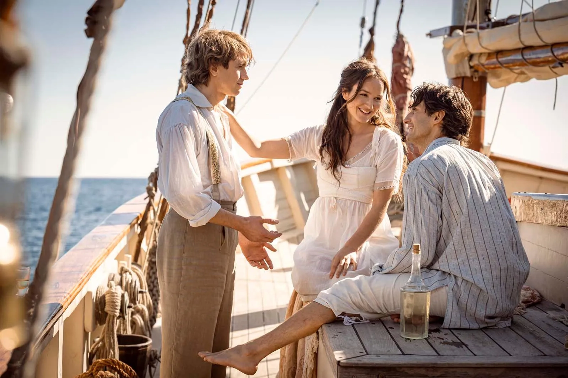 Anaïs Demoustier, Pierre Niney, and Bastien Bouillon in The Count of Monte-Cristo (2024)