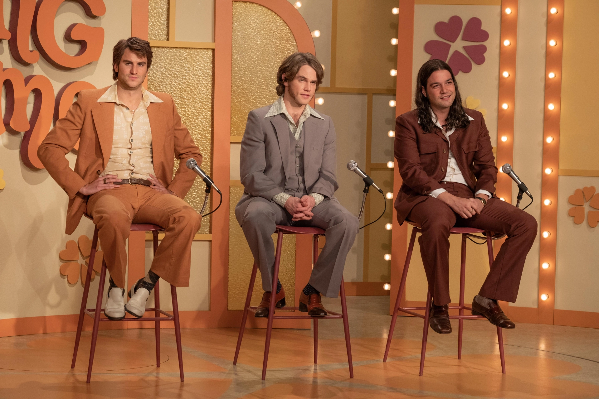 Matt Visser, Daniel Zovatto, and Jedidiah Goodacre in Woman of the Hour (2023)