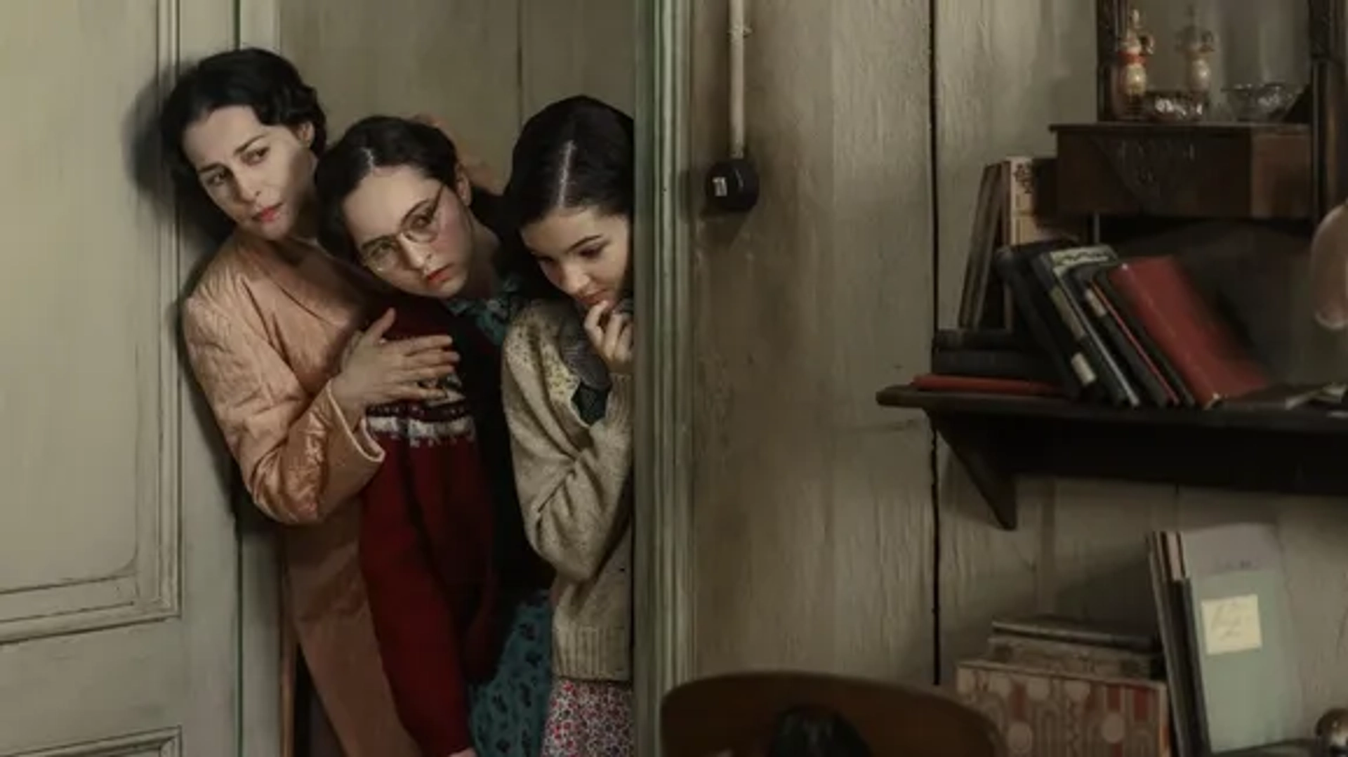 Amira Casar, Billie Boullet, and Ashley Brooke in A Small Light (2023)