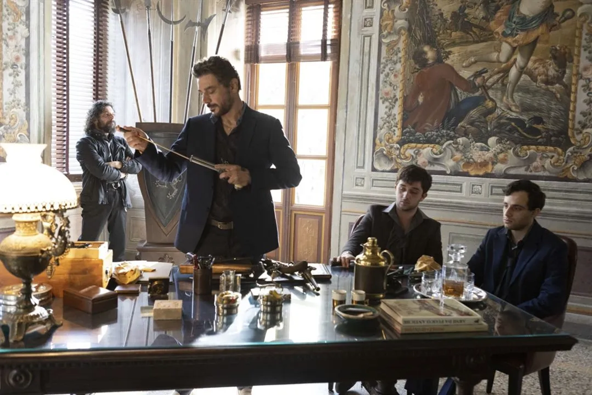 Giuseppe Zeno, Riccardo Martini, and Gianpiero Zaino in Mafia Mamma (2023)