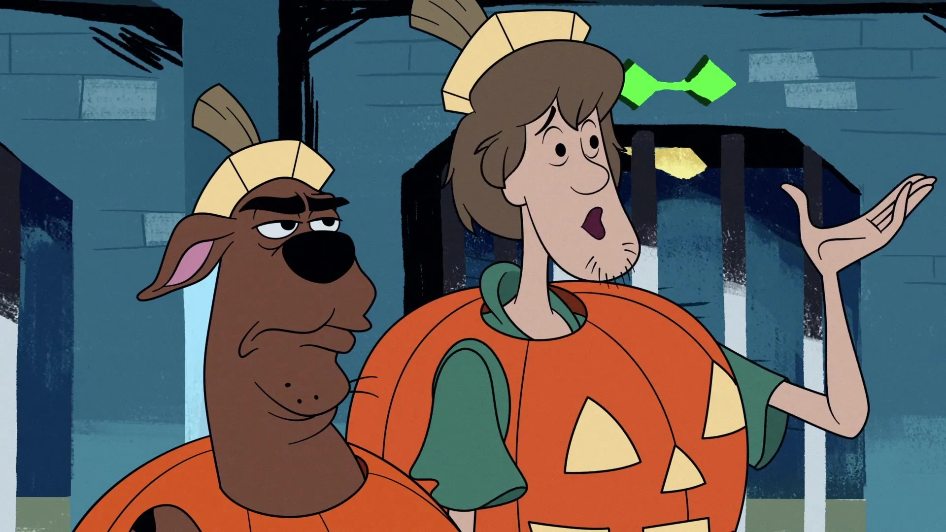 Matthew Lillard and Frank Welker in Trick or Treat Scooby-Doo! (2022)