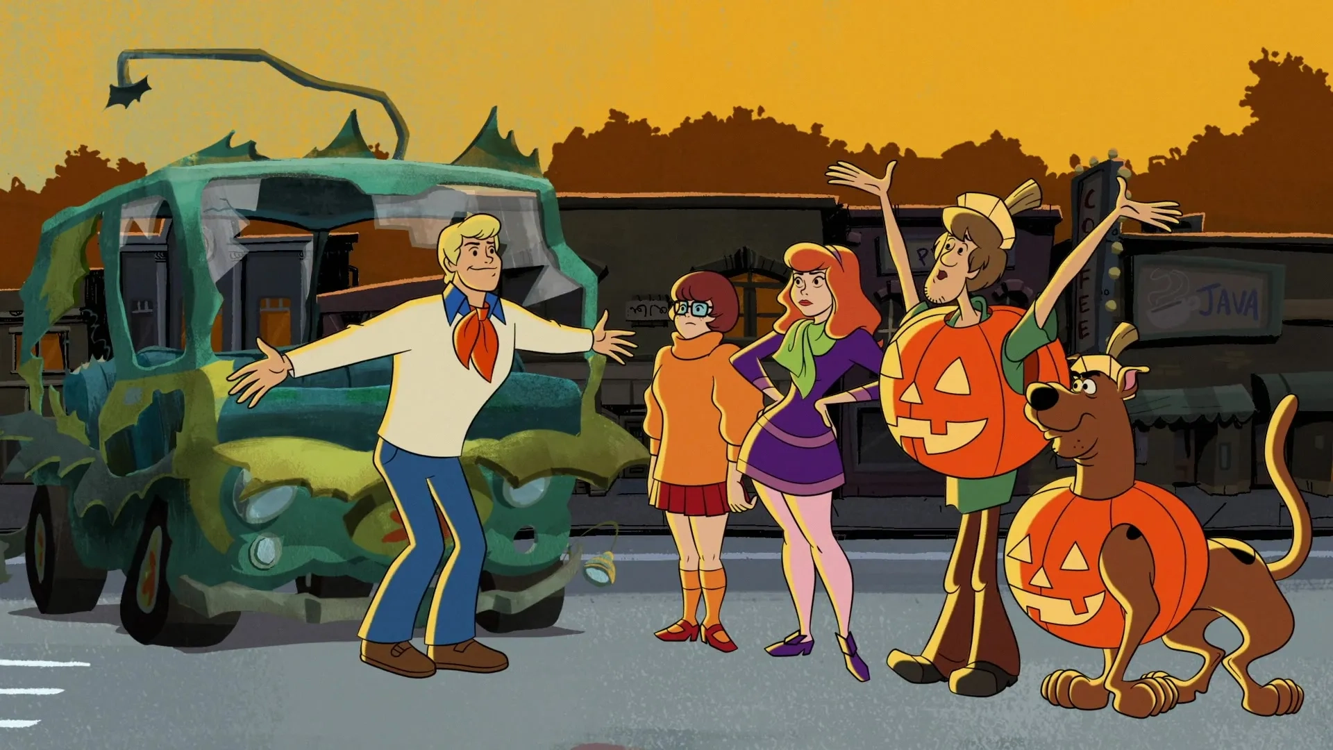 Matthew Lillard, Grey Griffin, Frank Welker, and Kate Micucci in Trick or Treat Scooby-Doo! (2022)