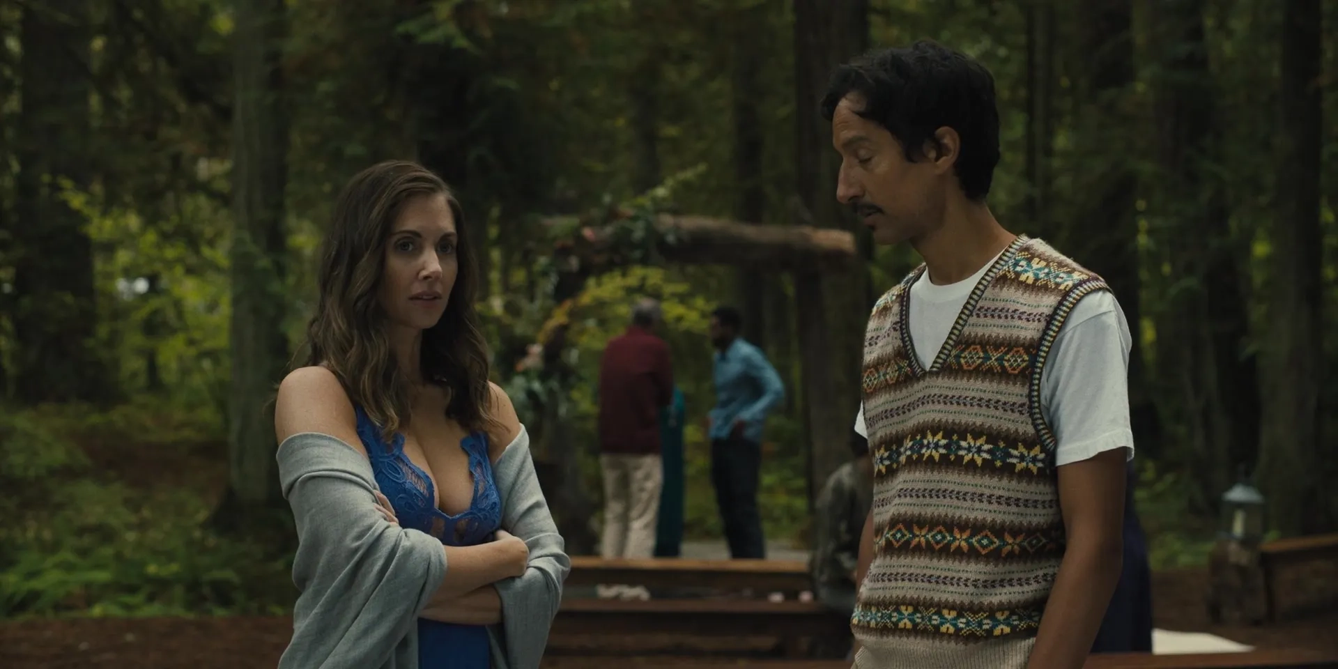 Alison Brie and Danny Pudi in Somebody I Used to Know (2023)