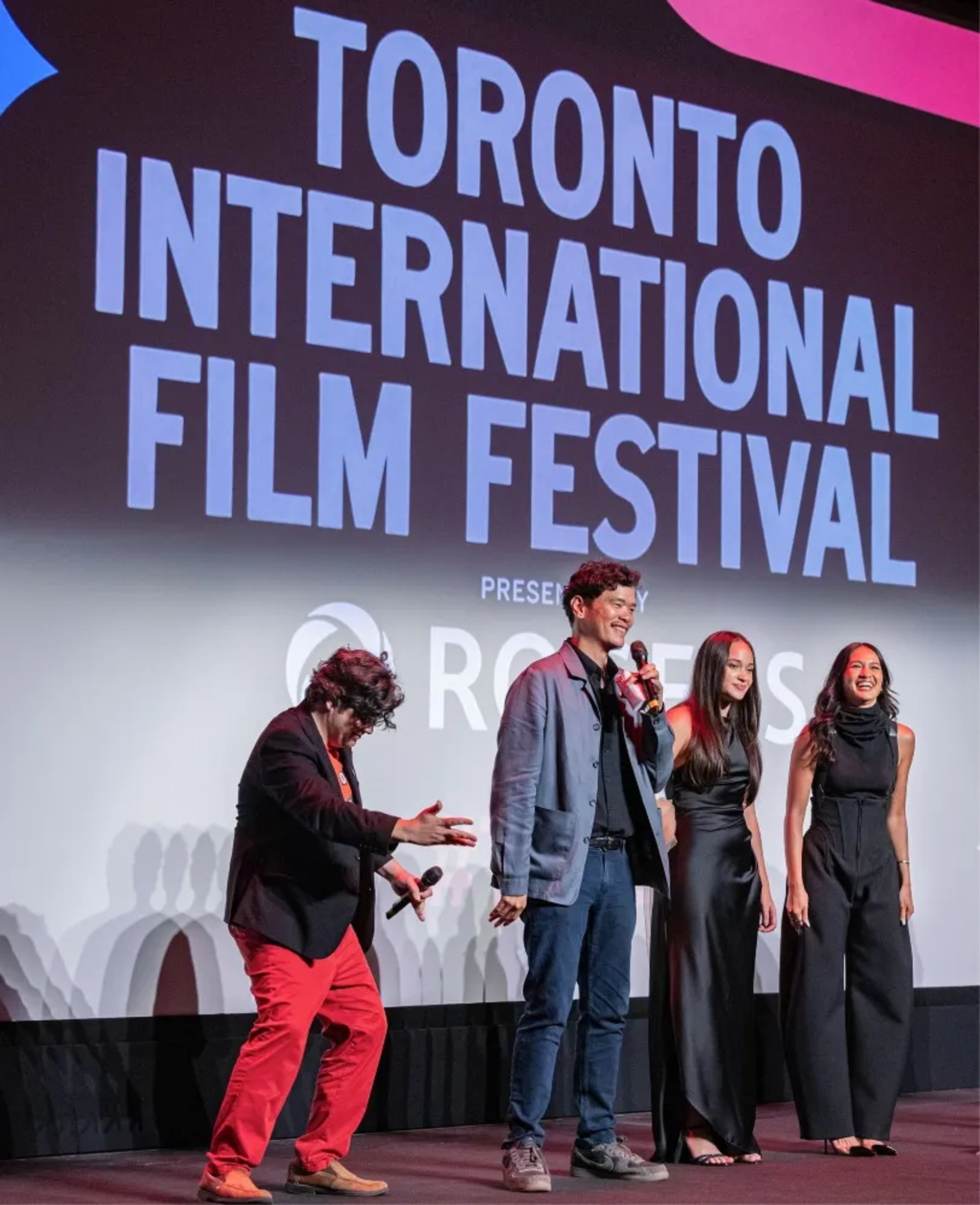 Hana Malasan, Timo Tjahjanto, and Aurora Ribero at an event for The Shadow Strays (2024)
