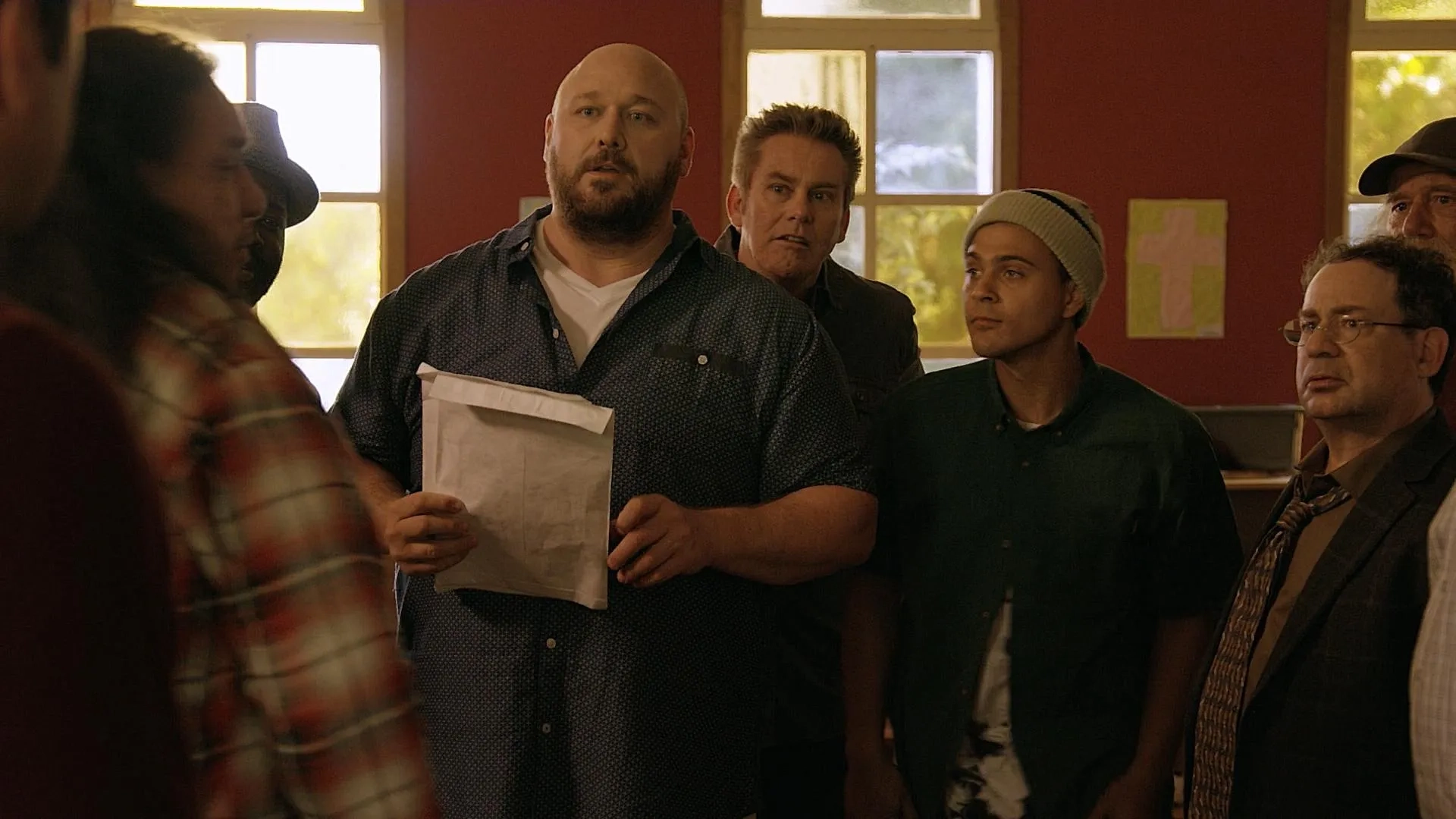 Ricky Blitt, Will Sasso, Timothy Webber, Brian Regan, and Tyler Layton-Olson in Loudermilk (2017)