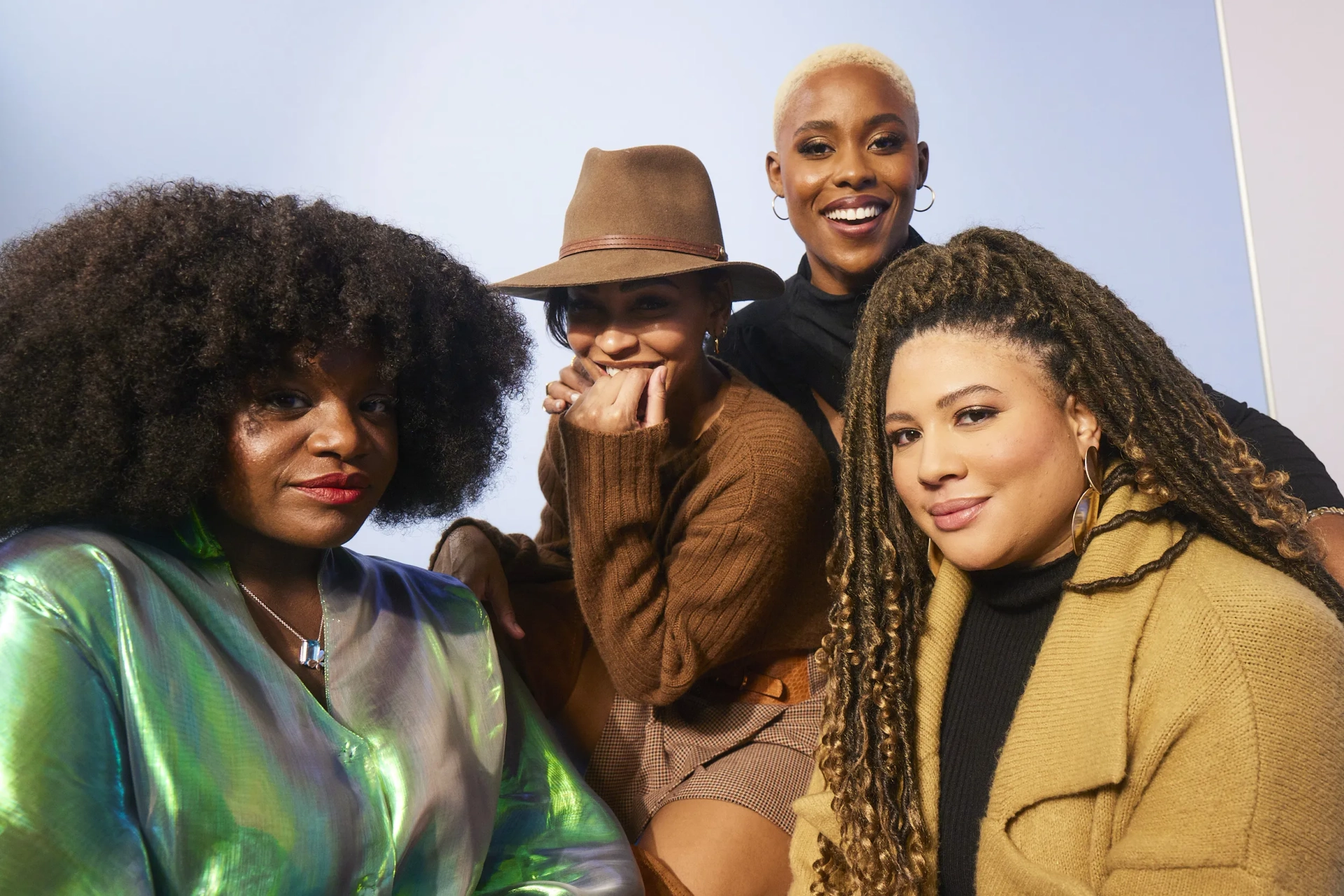 Meagan Good, Jerrie Johnson, Tracy Oliver, and Shoniqua Shandai at an event for Harlem (2021)