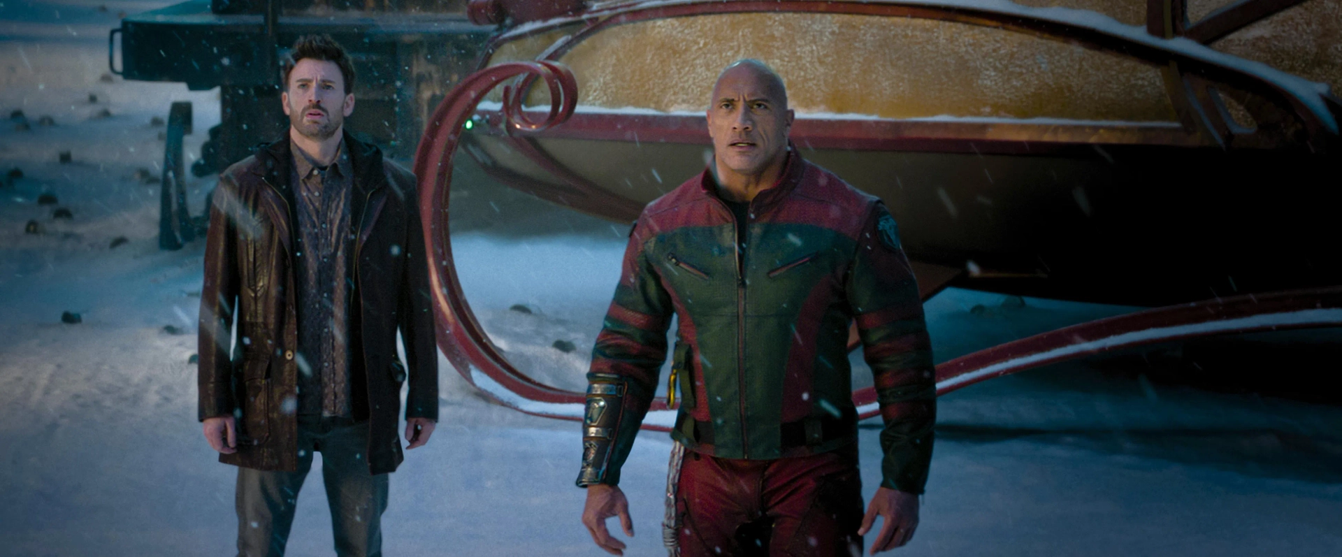 Chris Evans and Dwayne Johnson in Red One (2024)