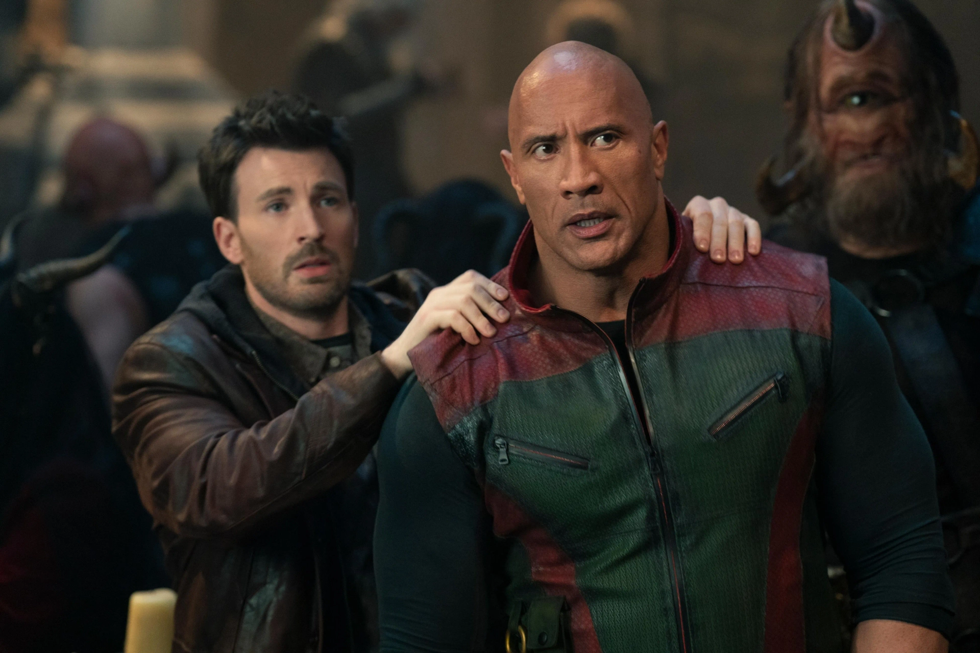 Chris Evans and Dwayne Johnson in Red One (2024)