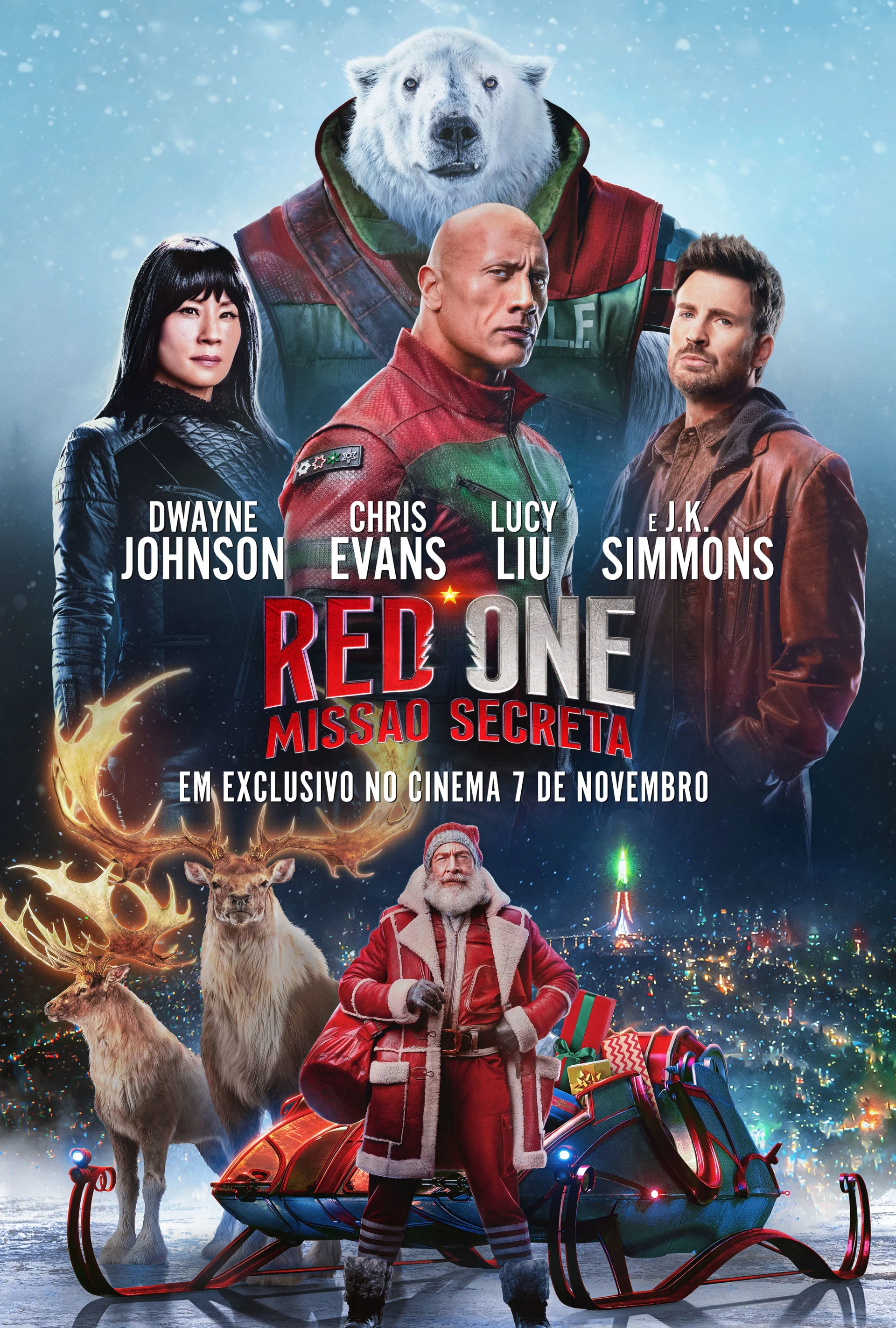 Lucy Liu, Chris Evans, Dwayne Johnson, and J.K. Simmons in Red One (2024)