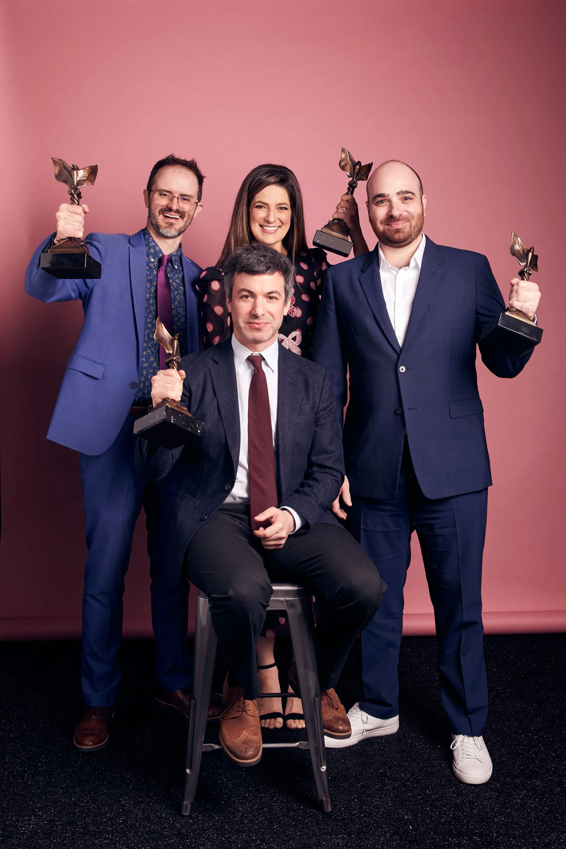 Dave Paige, Nathan Fielder, Carrie Kemper, and Eric Notarnicola at an event for The Rehearsal (2022)