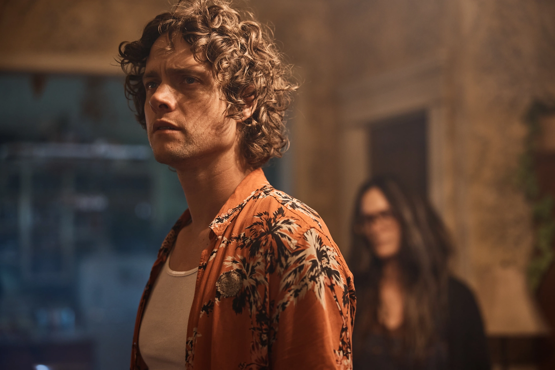 Carrie-Anne Moss and Douglas Smith in Die Alone (2024)