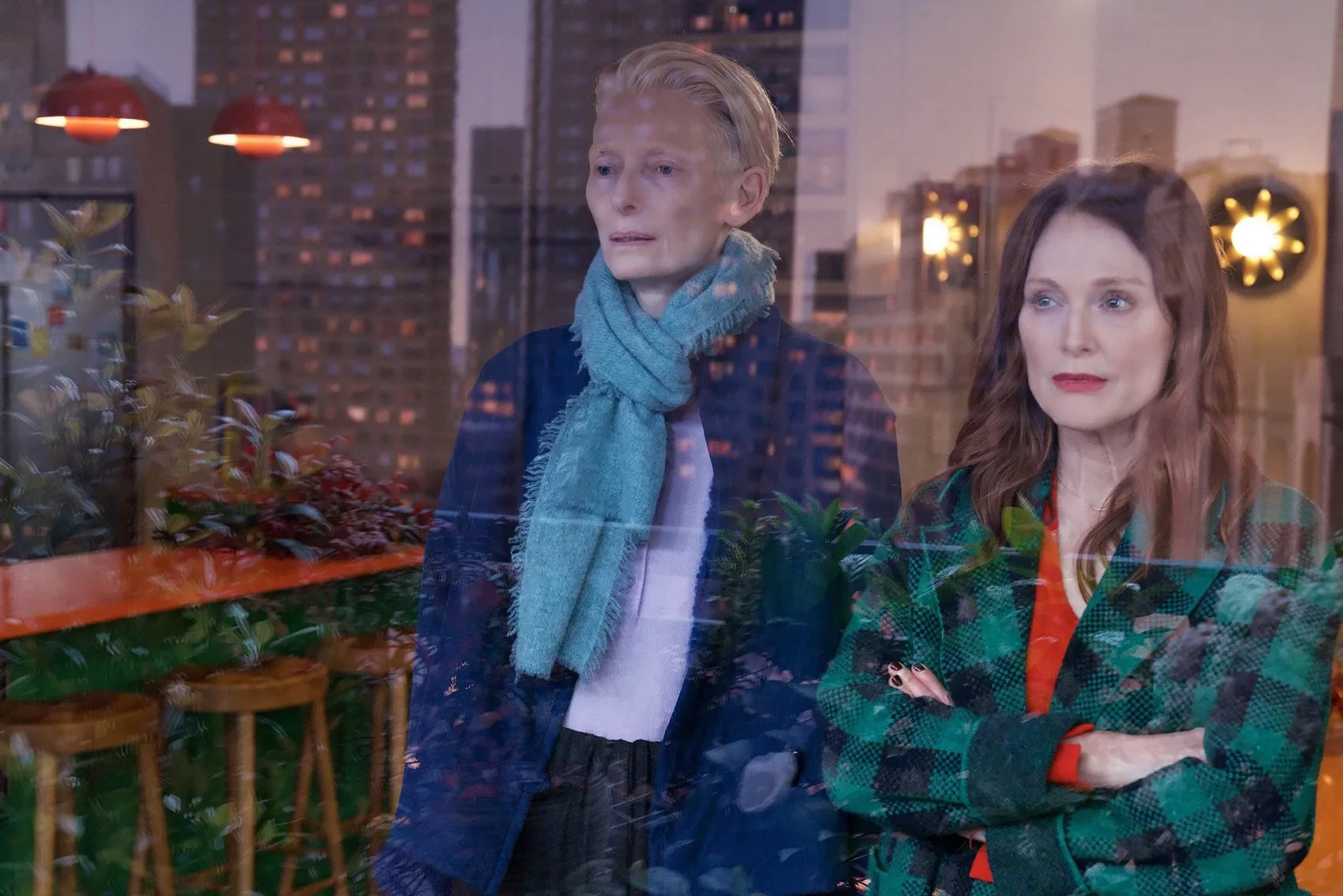 Julianne Moore and Tilda Swinton in The Room Next Door (2024)