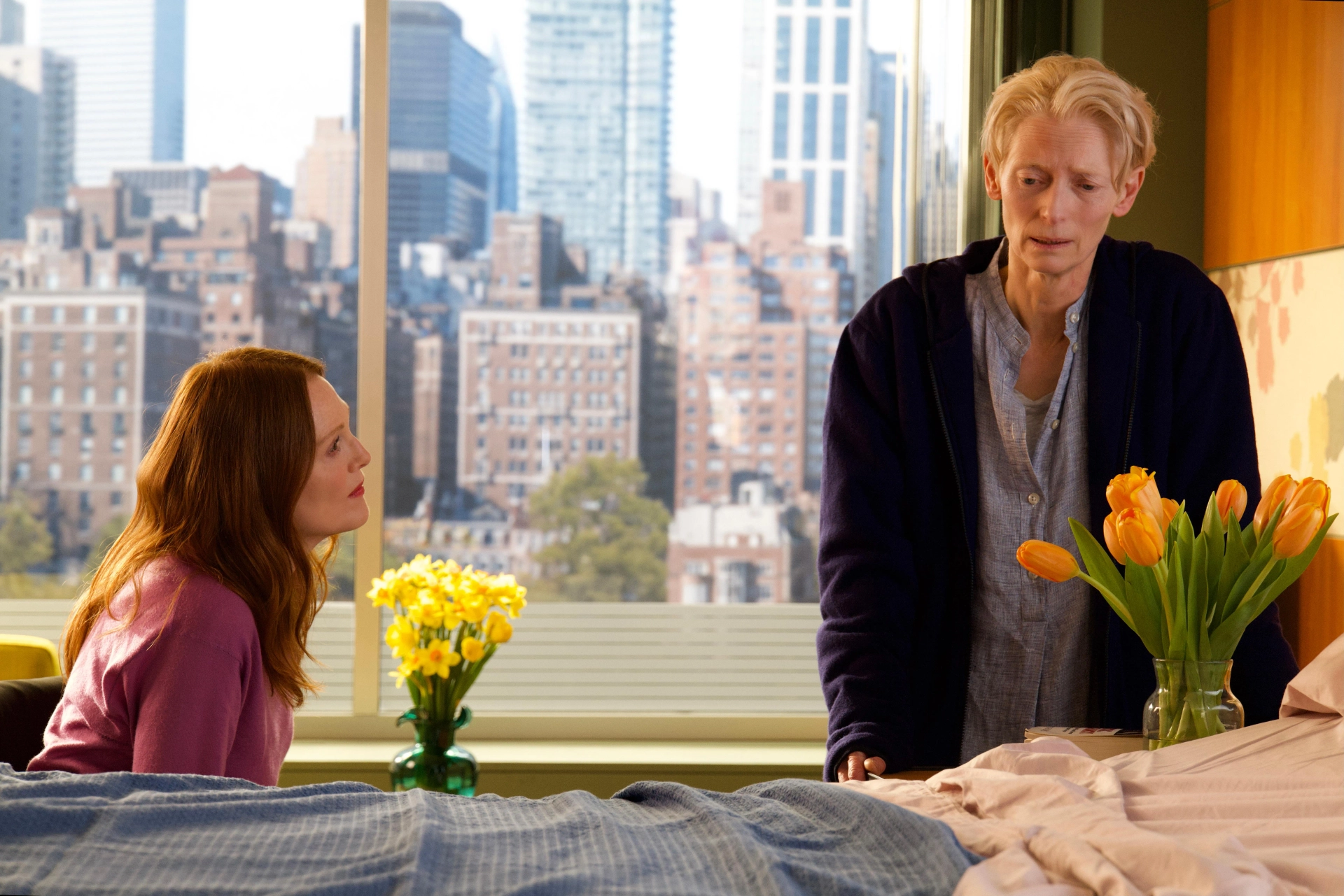 Julianne Moore and Tilda Swinton in The Room Next Door (2024)
