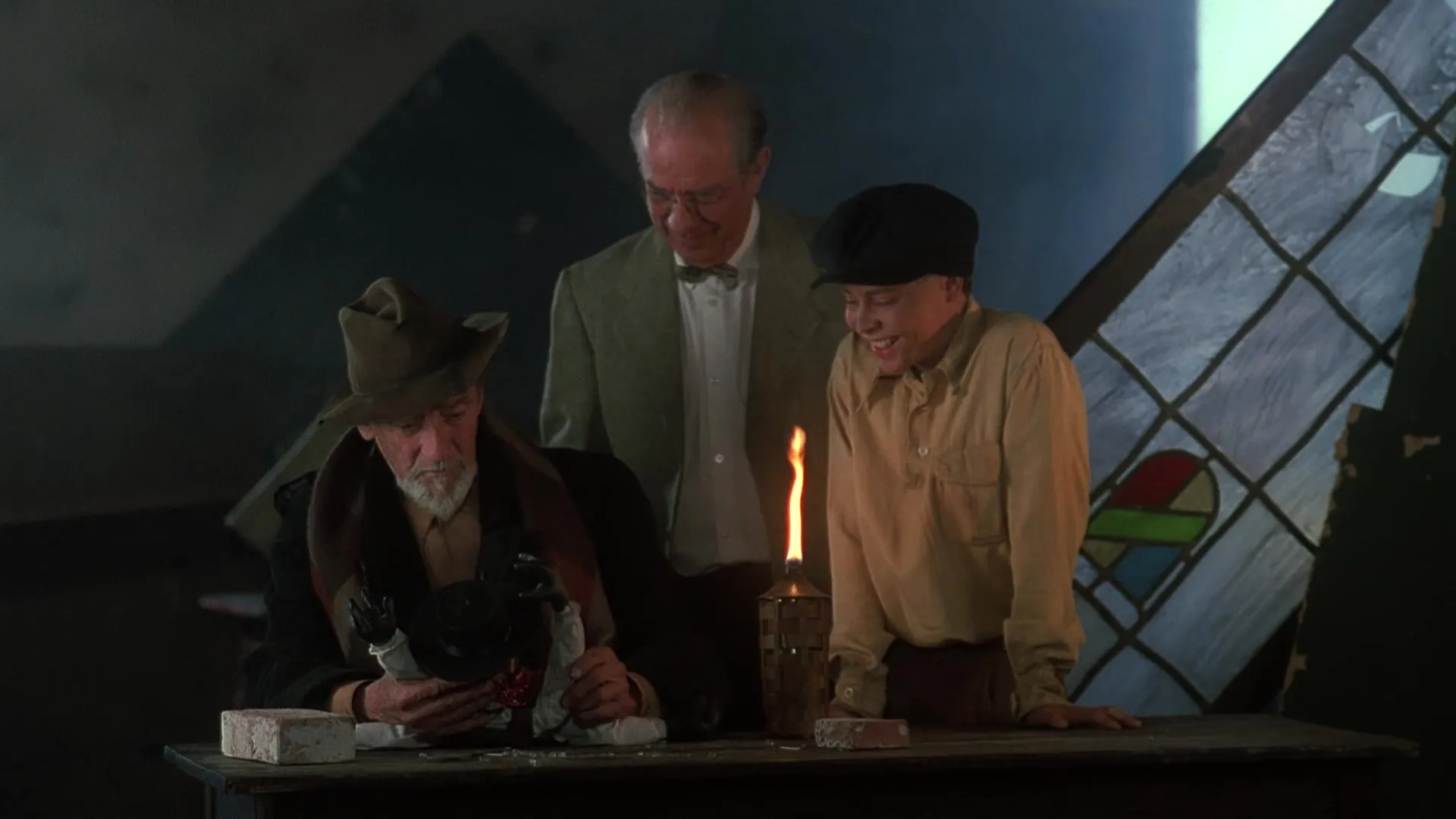 Ian Abercrombie, Aron Eisenberg, and Guy Rolfe in Puppet Master III: Toulon's Revenge (1991)