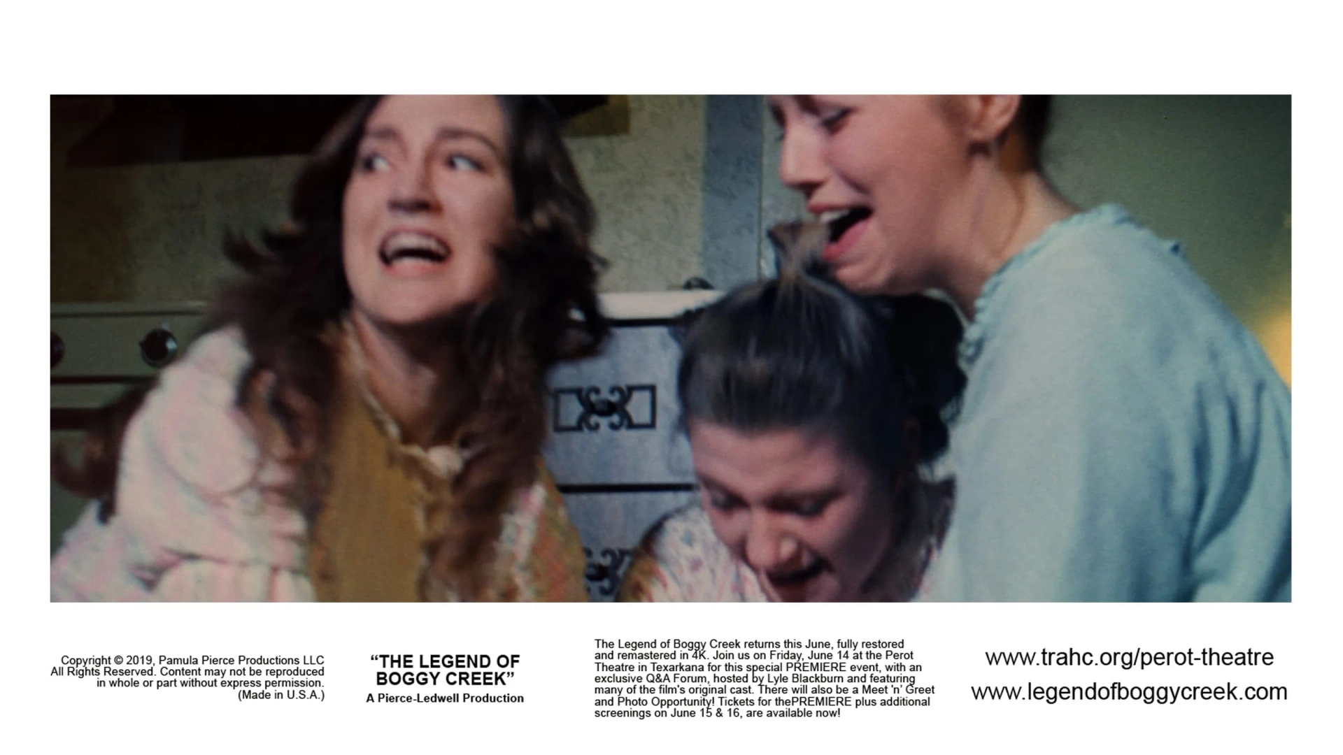 Cathy Cox, Jinger Hawkins, and Robin Raffaelli in The Legend of Boggy Creek (1972)