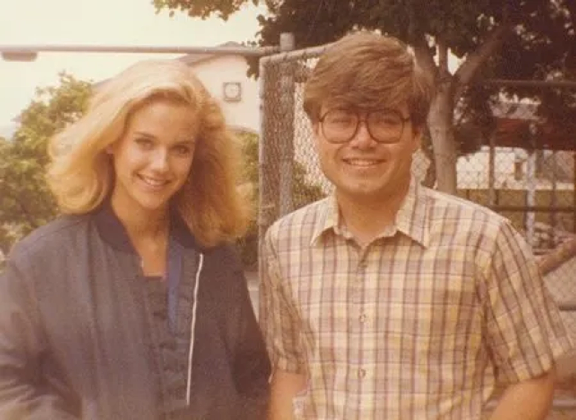 Kelly Preston and John Richard Petersen on the set of CHRISTINE