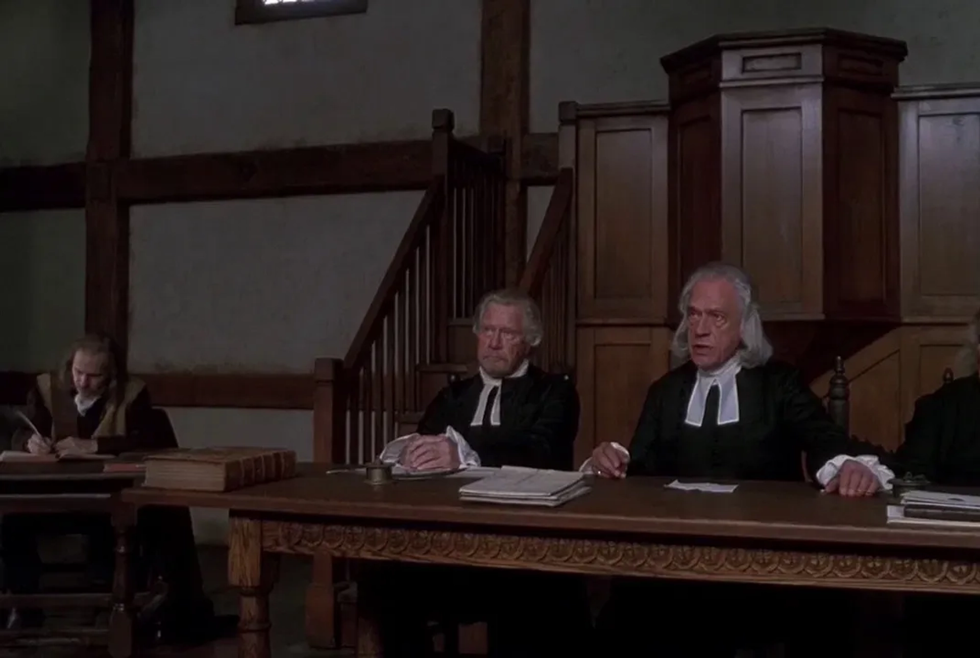 Paul Scofield, Rob Campbell, and George Gaynes in The Crucible (1996)