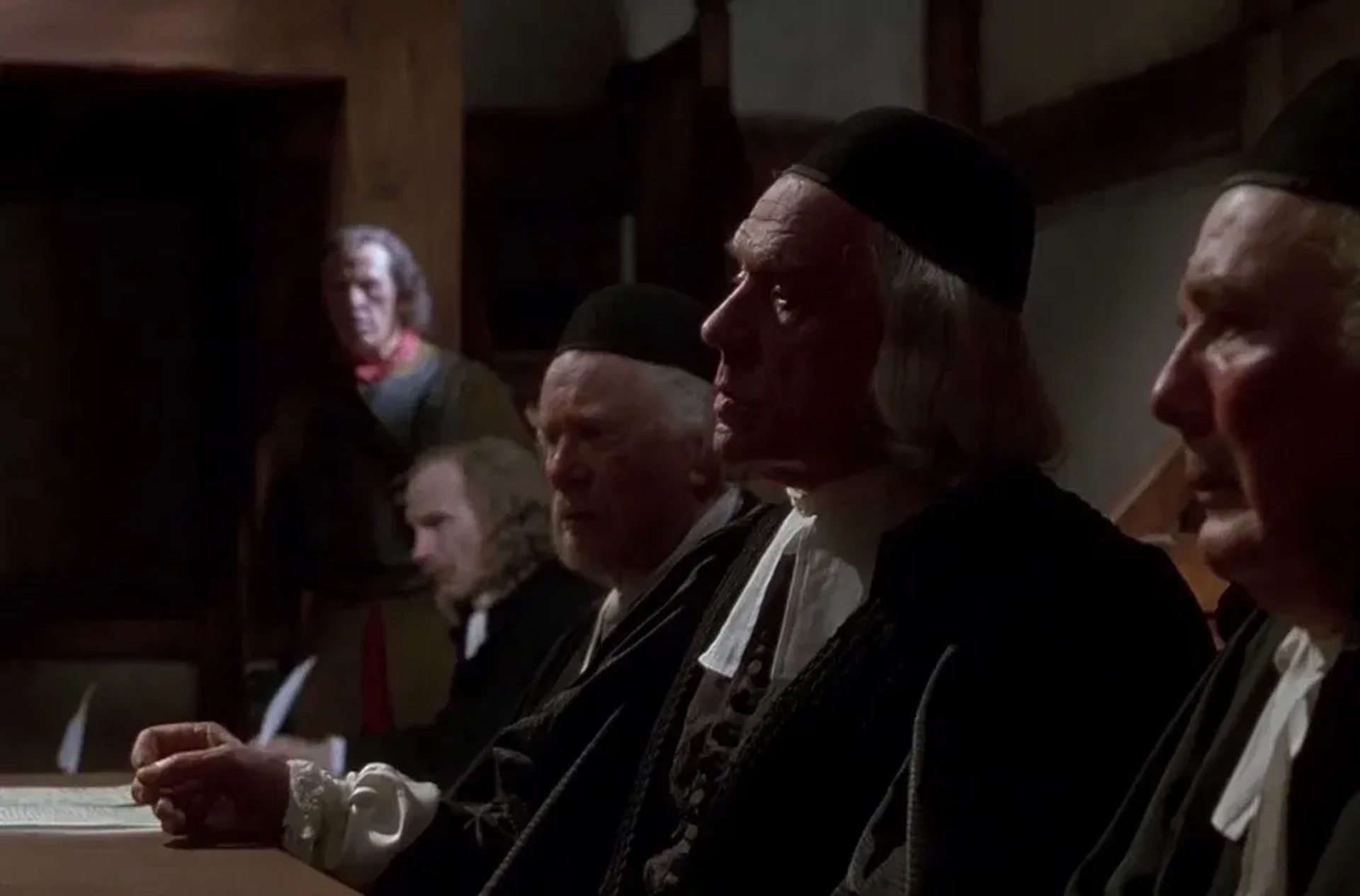 Paul Scofield, Robert Breuler, and George Gaynes in The Crucible (1996)