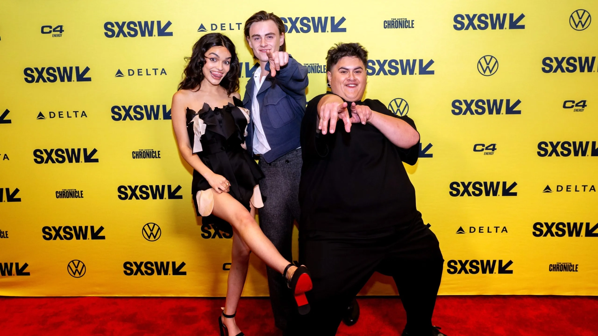 Rachel Zegler, Julian Dennison, and Jaeden Martell at an event for Y2K (2024)