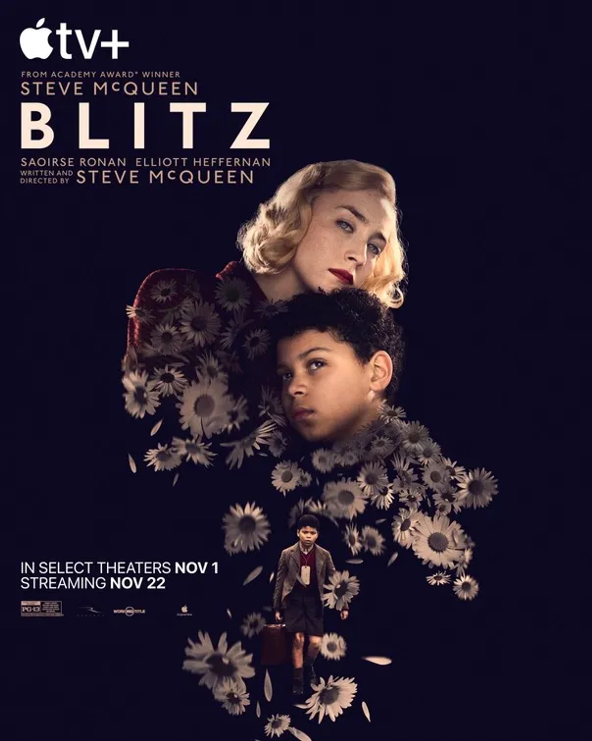 Elliott Heffernan and Saoirse Ronan in Blitz (2024)